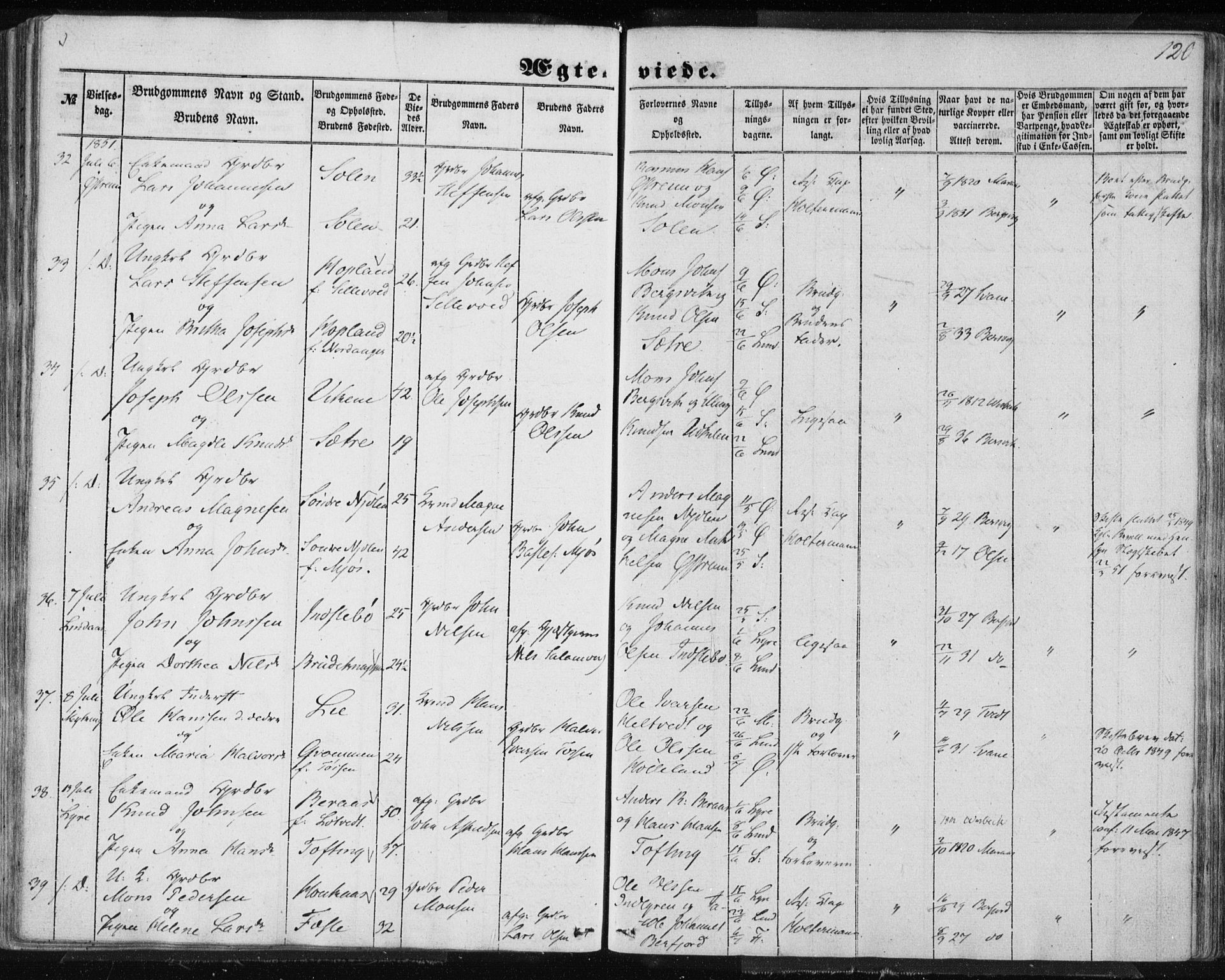 Lindås Sokneprestembete, AV/SAB-A-76701/H/Haa/Haaa/L0013: Parish register (official) no. A 13, 1848-1862, p. 120