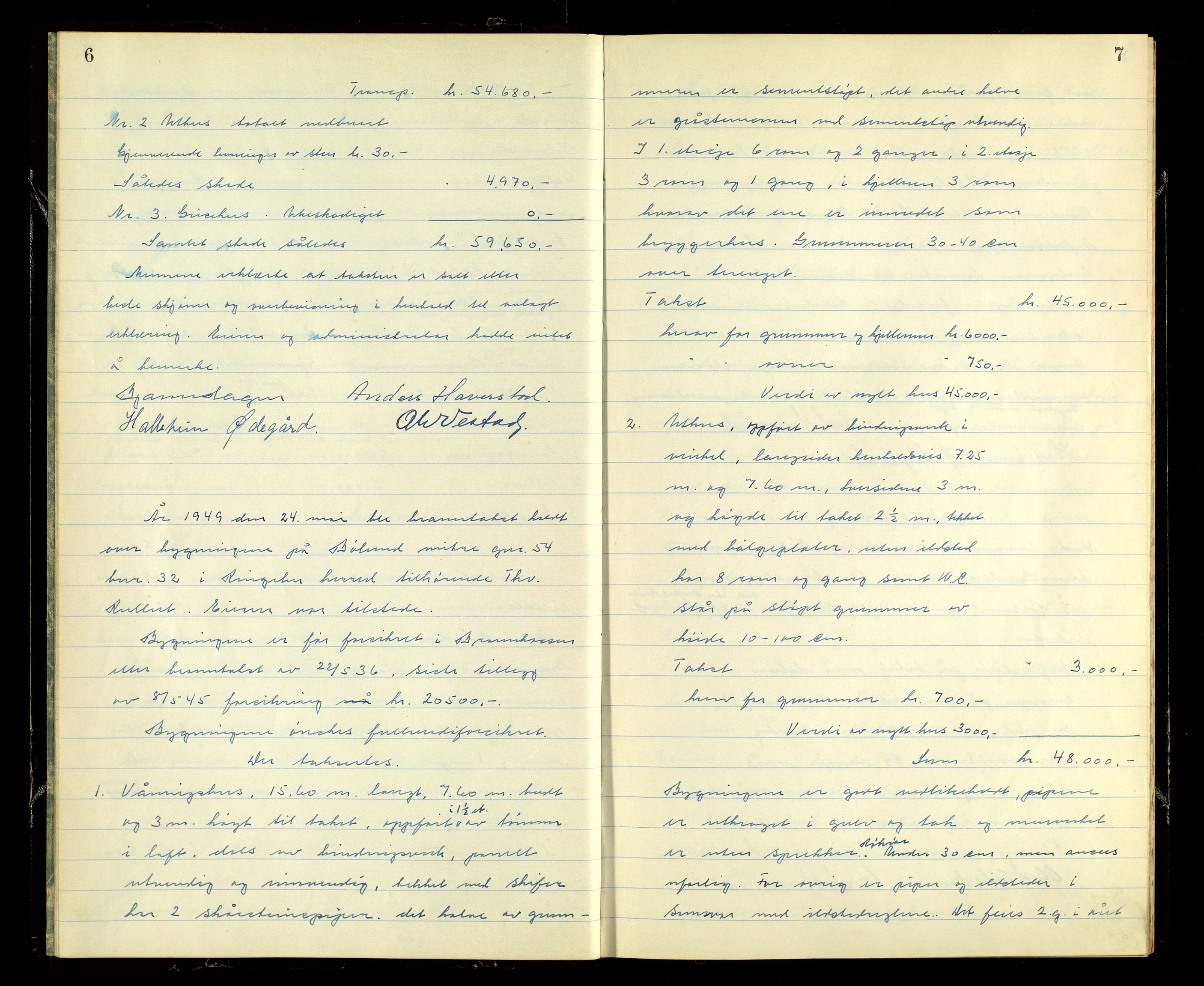 Norges Brannkasse, Ringebu, AV/SAH-NBRANR-037/F/L0004: Branntakstprotokoll, 1949-1955, p. 6-7
