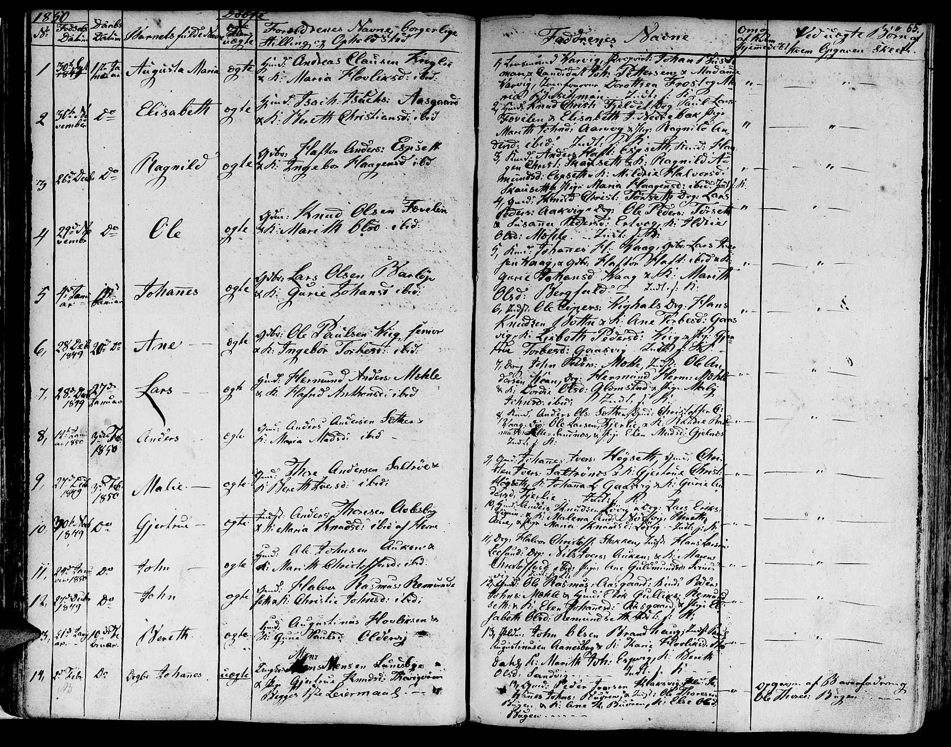 Ministerialprotokoller, klokkerbøker og fødselsregistre - Møre og Romsdal, SAT/A-1454/578/L0904: Parish register (official) no. 578A03, 1836-1858, p. 65