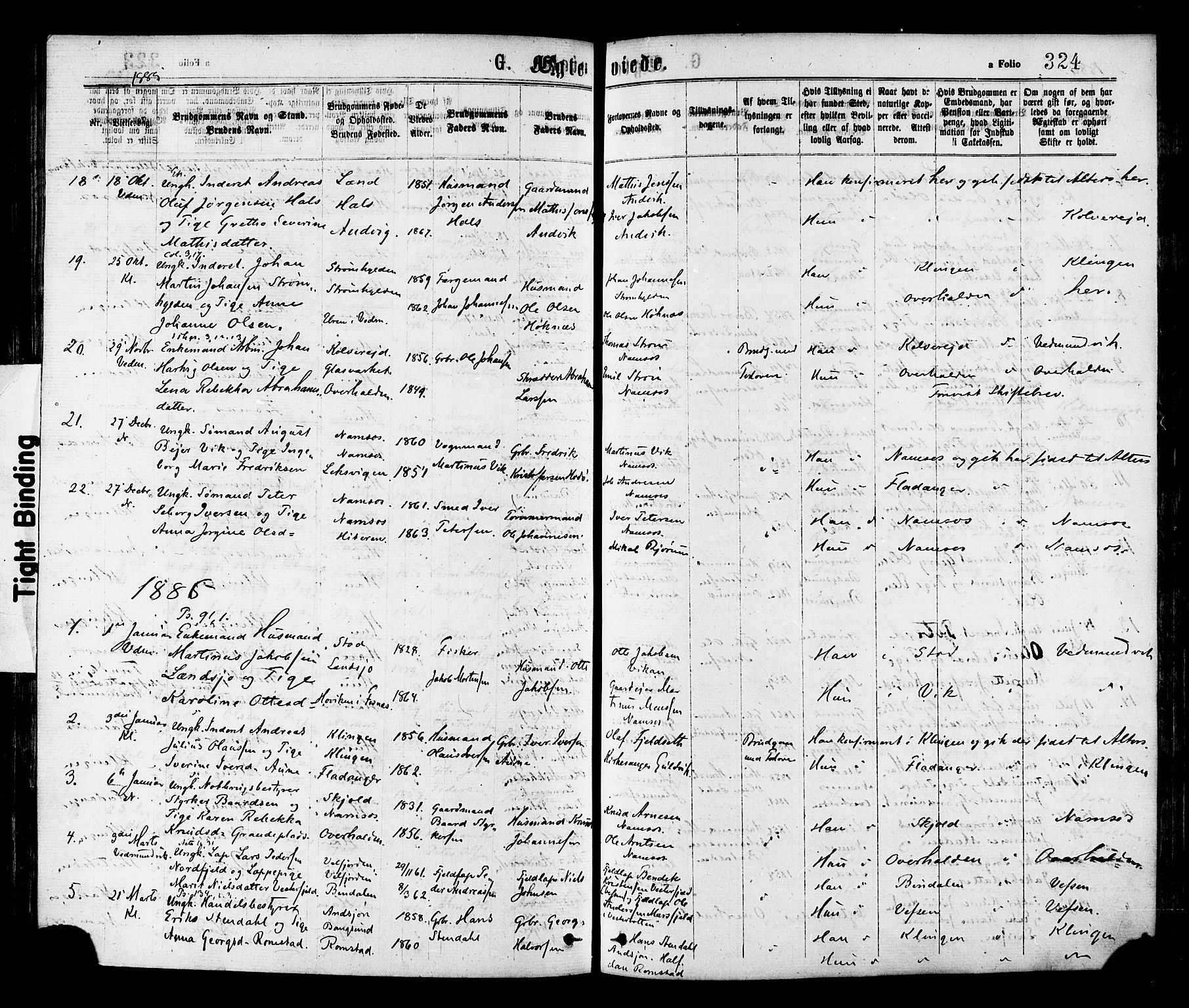 Ministerialprotokoller, klokkerbøker og fødselsregistre - Nord-Trøndelag, SAT/A-1458/768/L0572: Parish register (official) no. 768A07, 1874-1886, p. 324