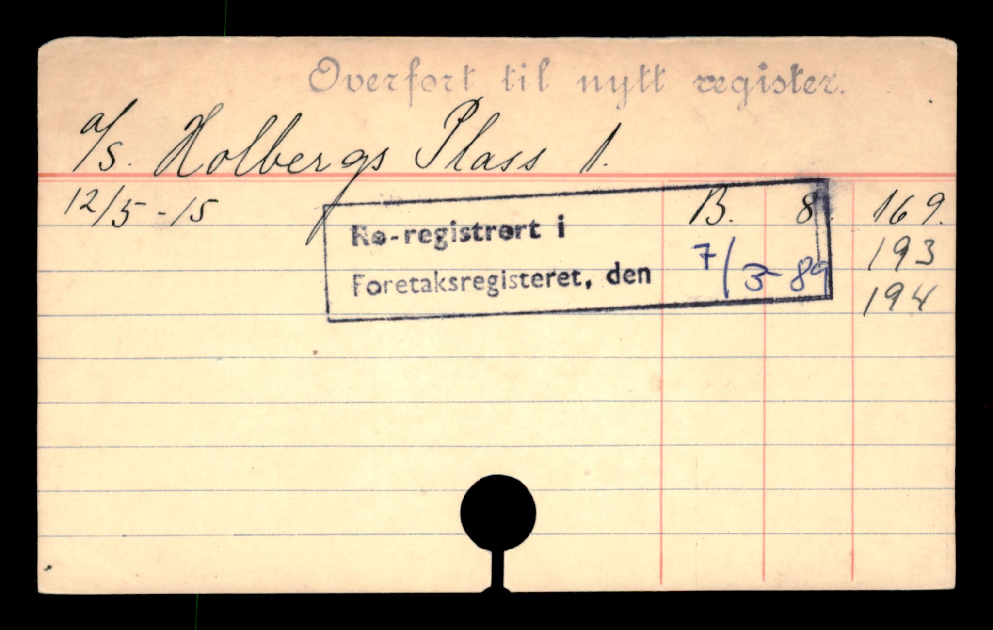 Oslo byfogd, Handelsregisteret, SAT/A-10867/G/Ga/Gad/L0013: Kartotekkort, Hol-Inr, 1890-1990