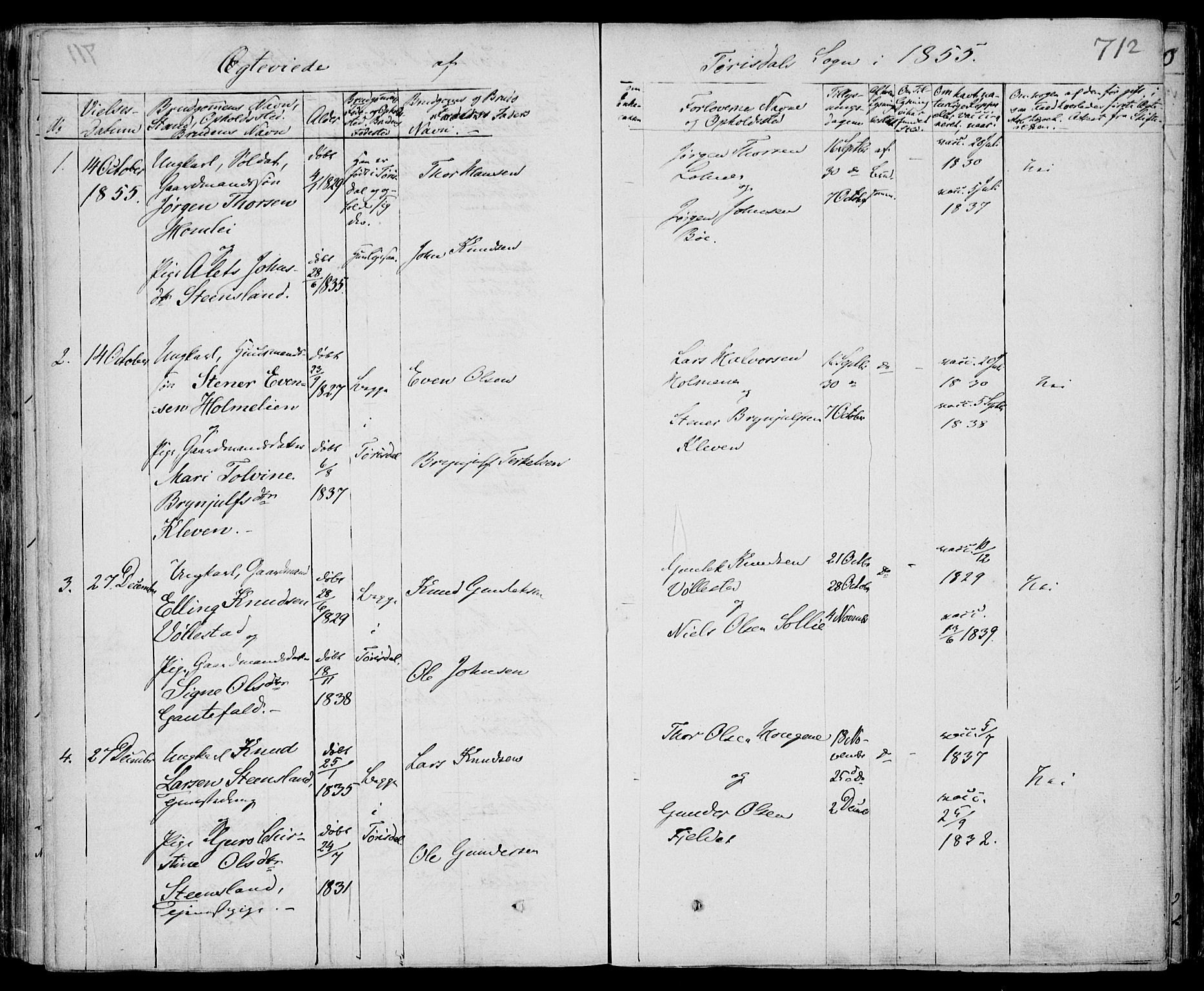 Drangedal kirkebøker, SAKO/A-258/F/Fa/L0007b: Parish register (official) no. 7b, 1837-1856, p. 712