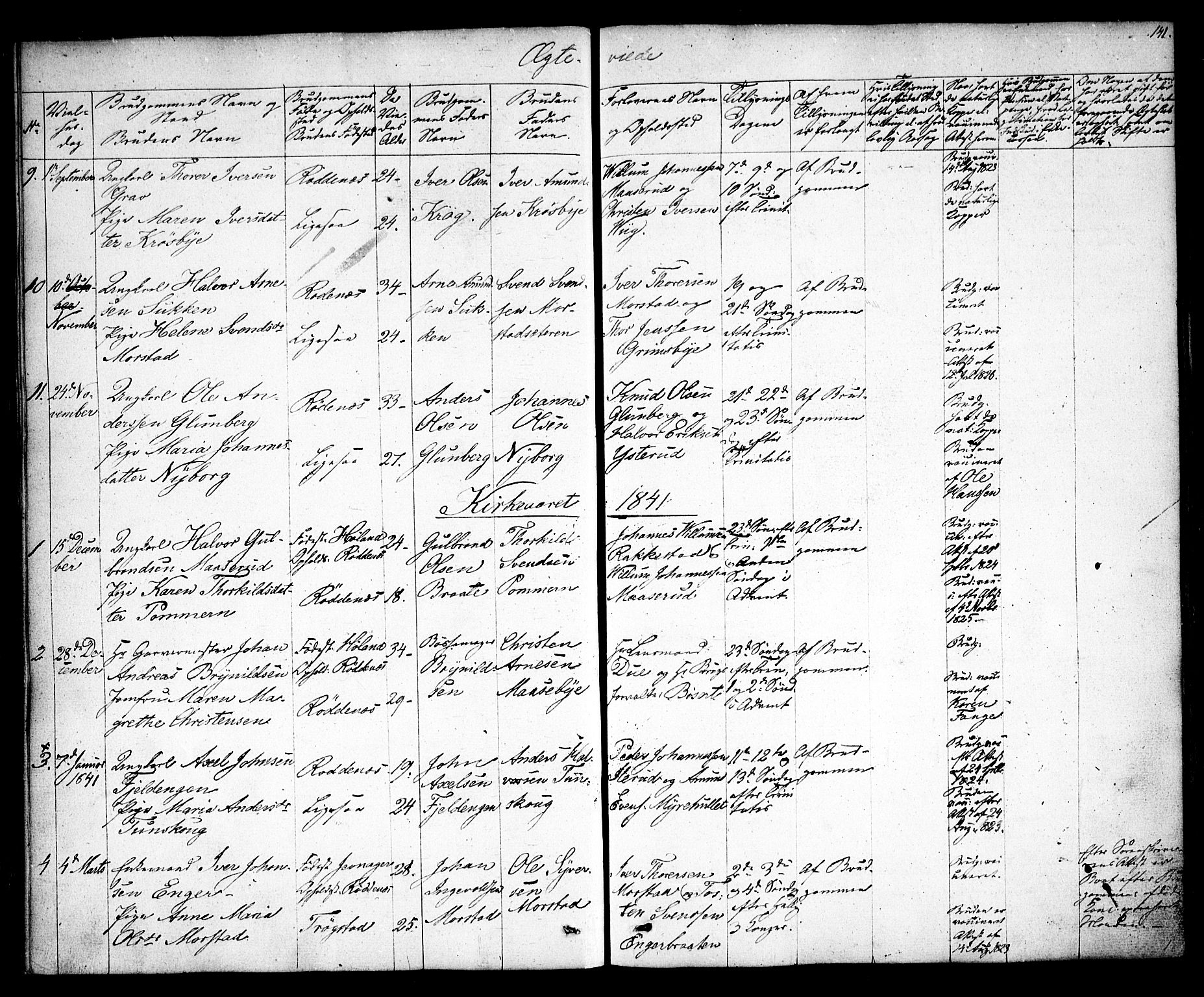 Rødenes prestekontor Kirkebøker, AV/SAO-A-2005/F/Fa/L0005: Parish register (official) no. I 5, 1838-1849, p. 141