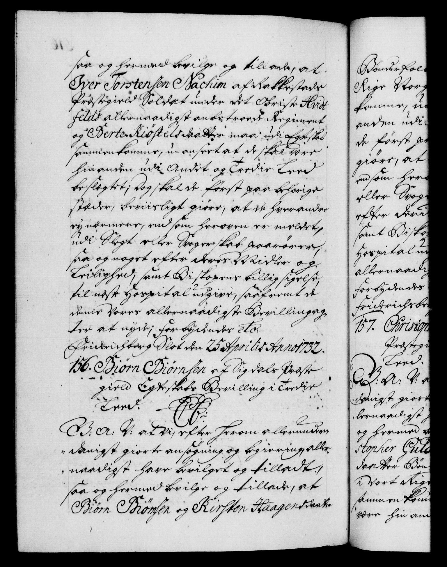 Danske Kanselli 1572-1799, AV/RA-EA-3023/F/Fc/Fca/Fcaa/L0027: Norske registre, 1730-1732, p. 516b