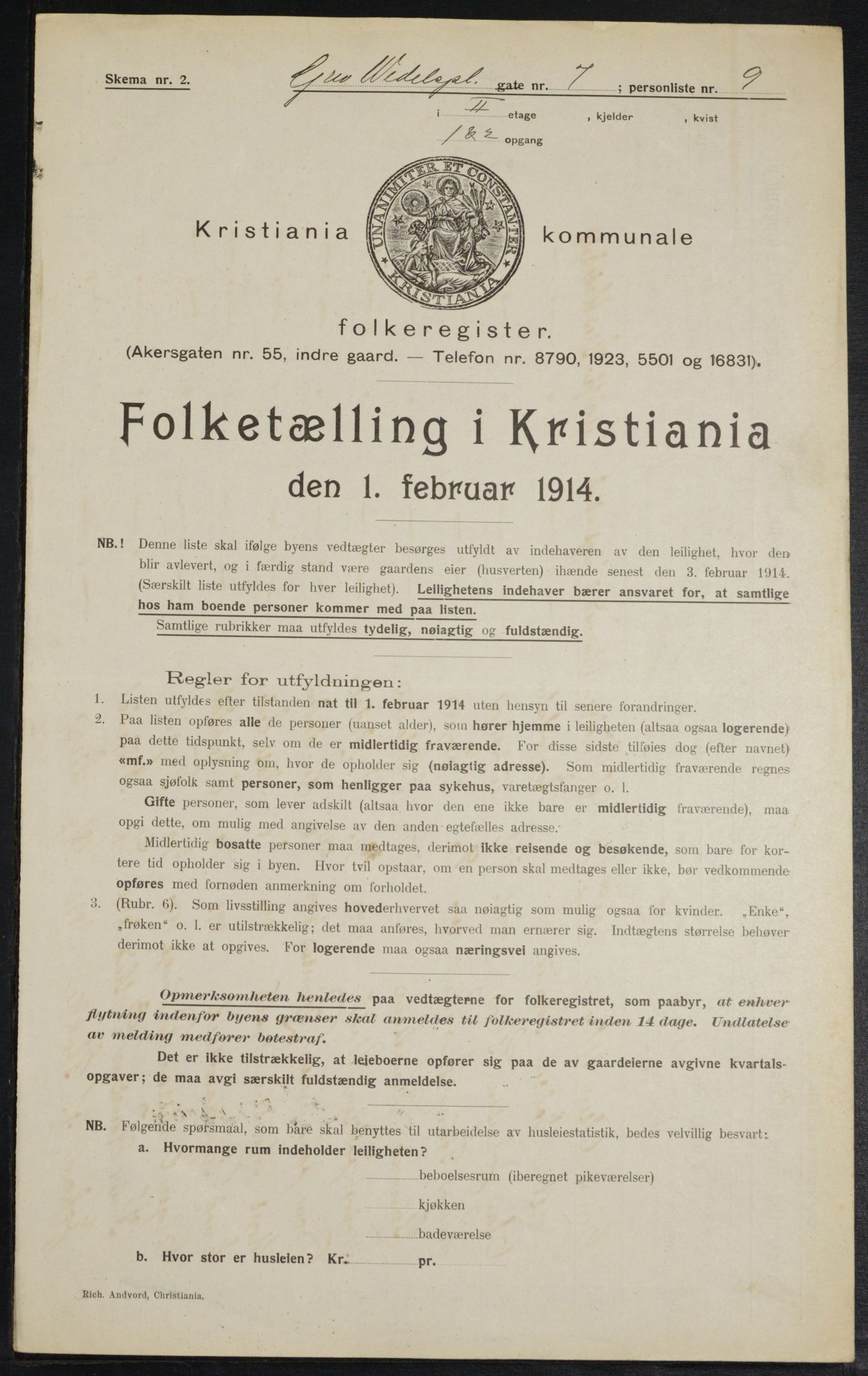 OBA, Municipal Census 1914 for Kristiania, 1914, p. 30067