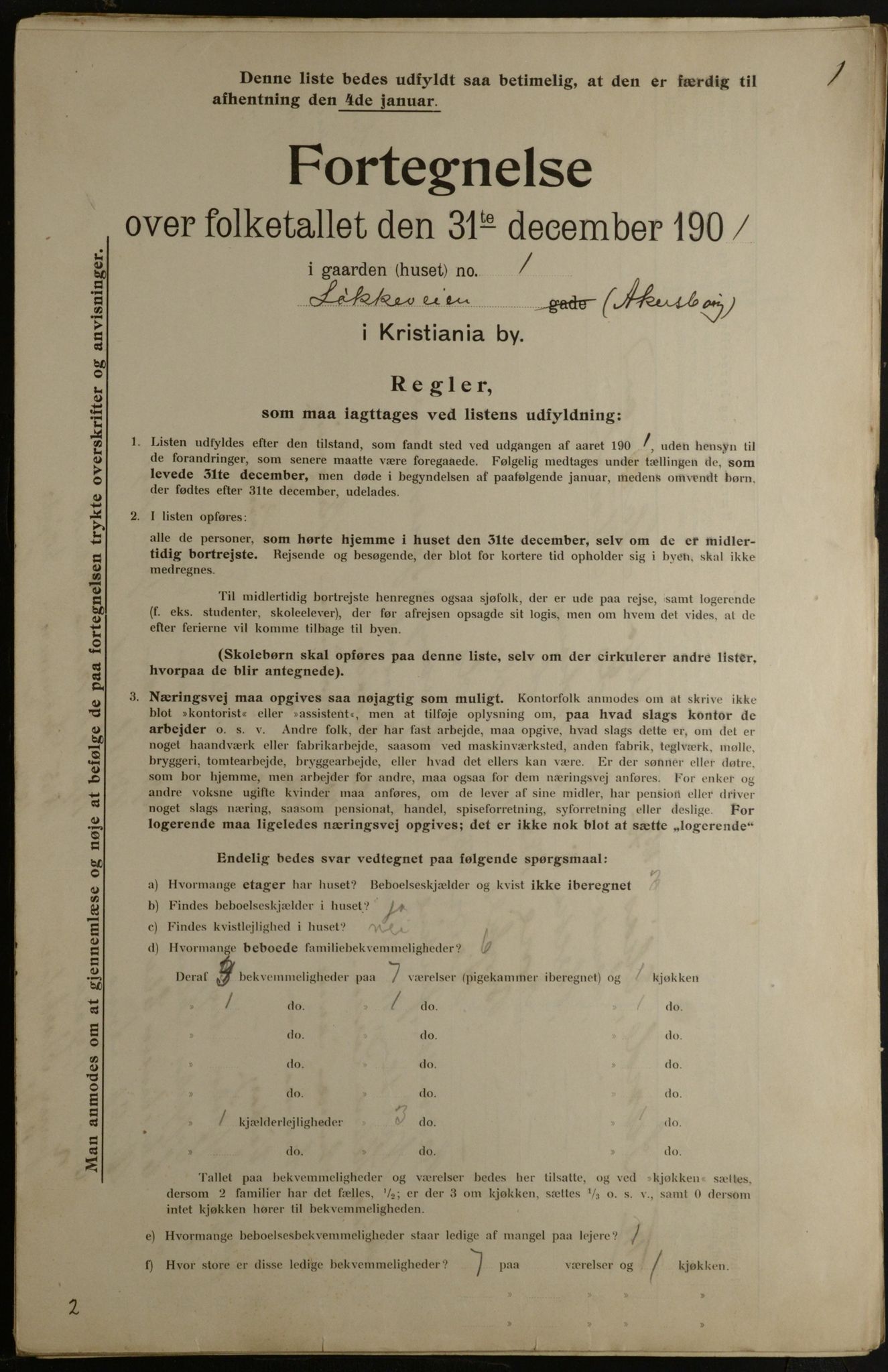 OBA, Municipal Census 1901 for Kristiania, 1901, p. 9084
