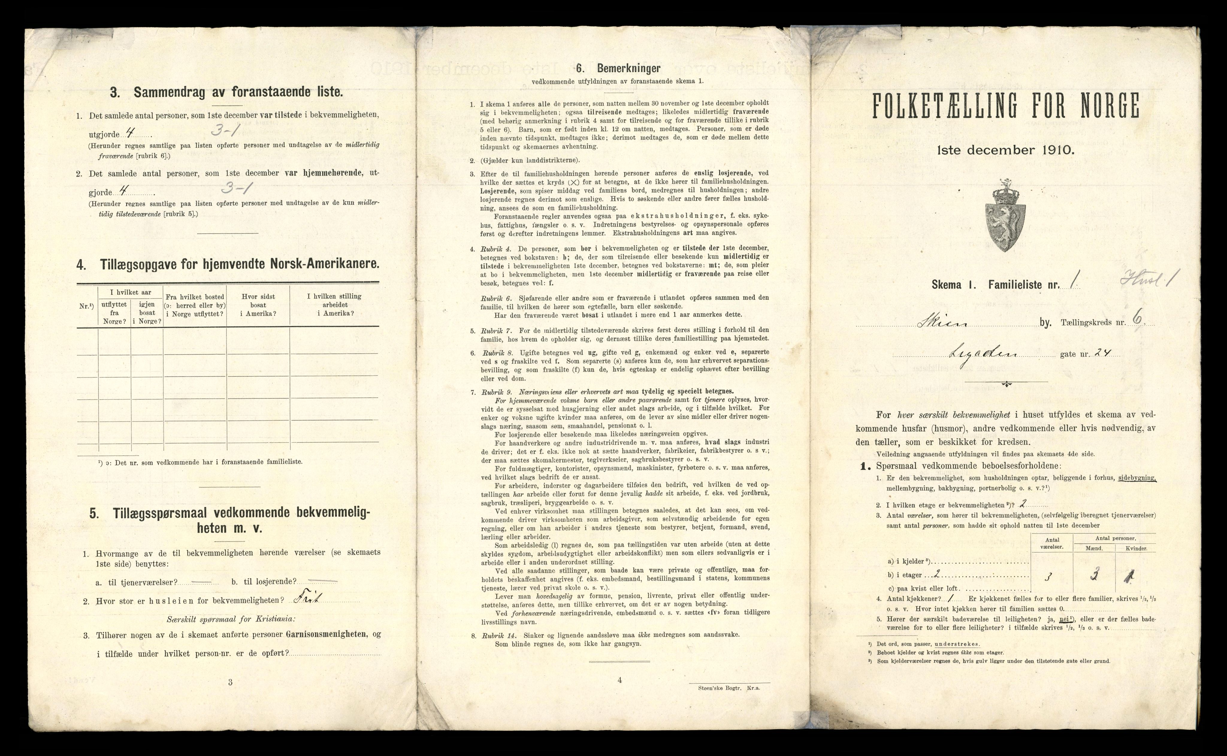 RA, 1910 census for Skien, 1910, p. 2980