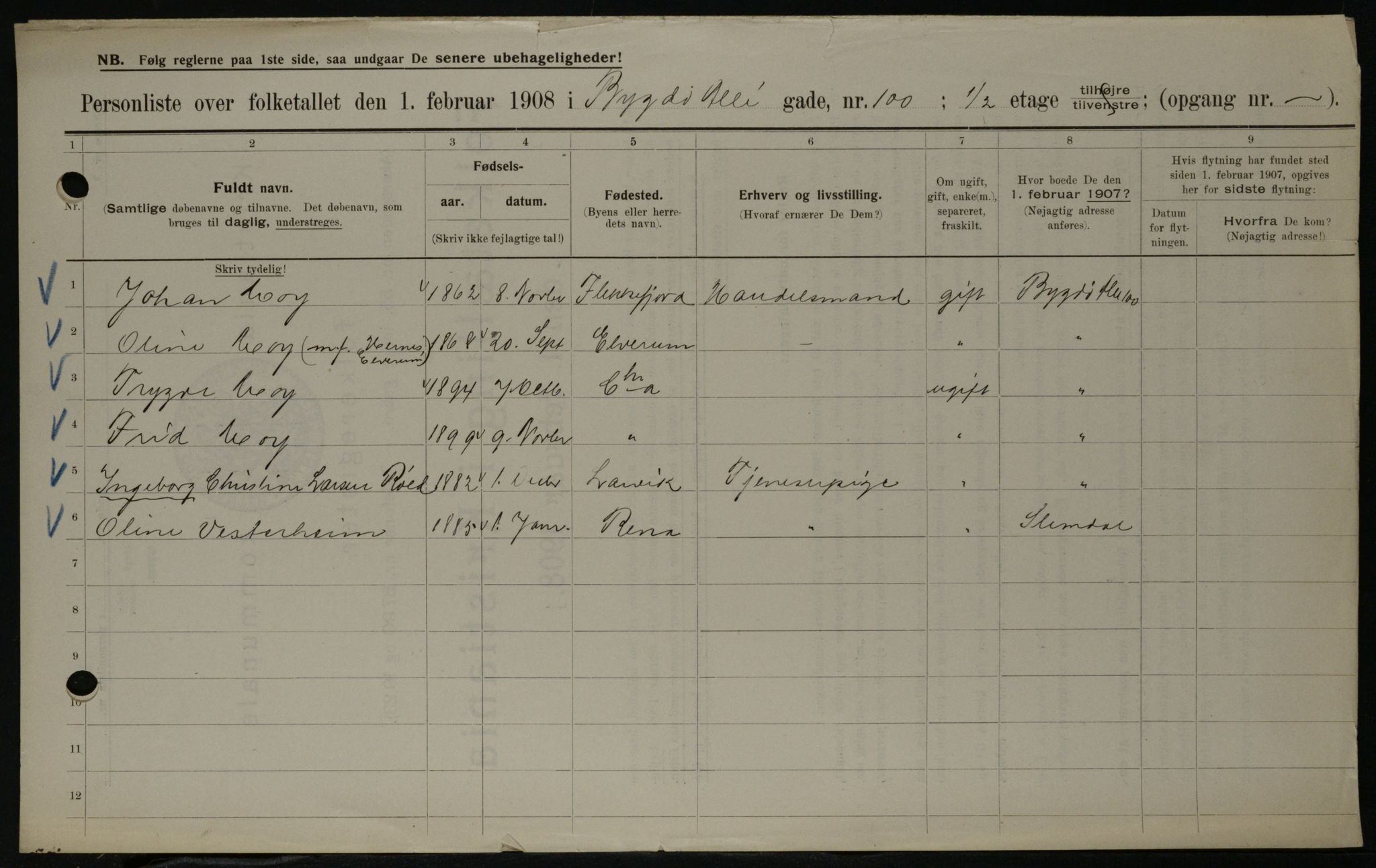 OBA, Municipal Census 1908 for Kristiania, 1908, p. 10462