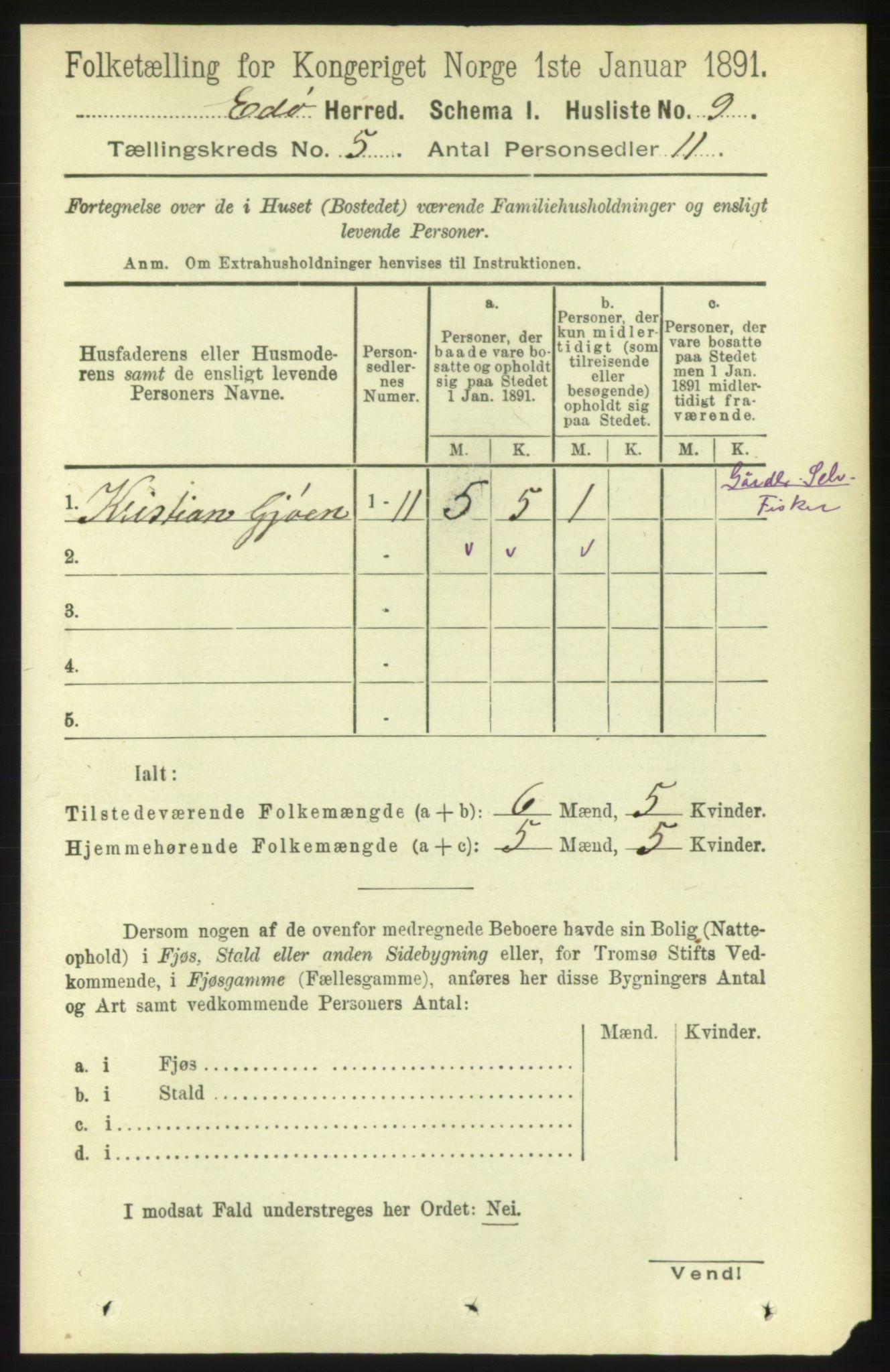 RA, 1891 census for 1573 Edøy, 1891, p. 1185