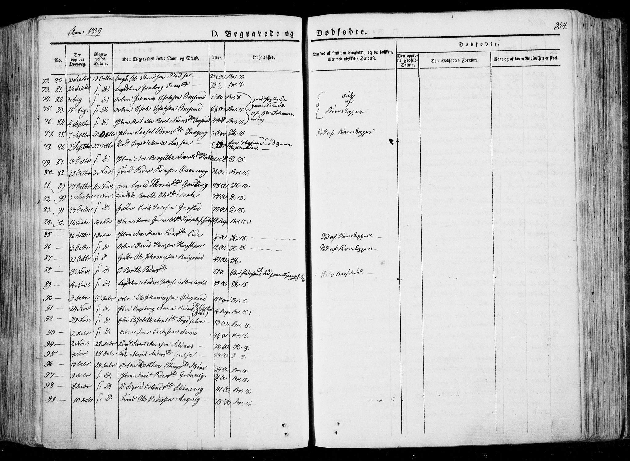 Ministerialprotokoller, klokkerbøker og fødselsregistre - Møre og Romsdal, AV/SAT-A-1454/568/L0803: Parish register (official) no. 568A10, 1830-1853, p. 354