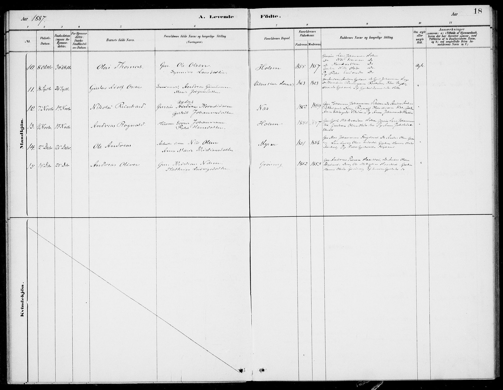 Førde sokneprestembete, AV/SAB-A-79901/H/Haa/Haac/L0001: Parish register (official) no. C  1, 1881-1920, p. 18