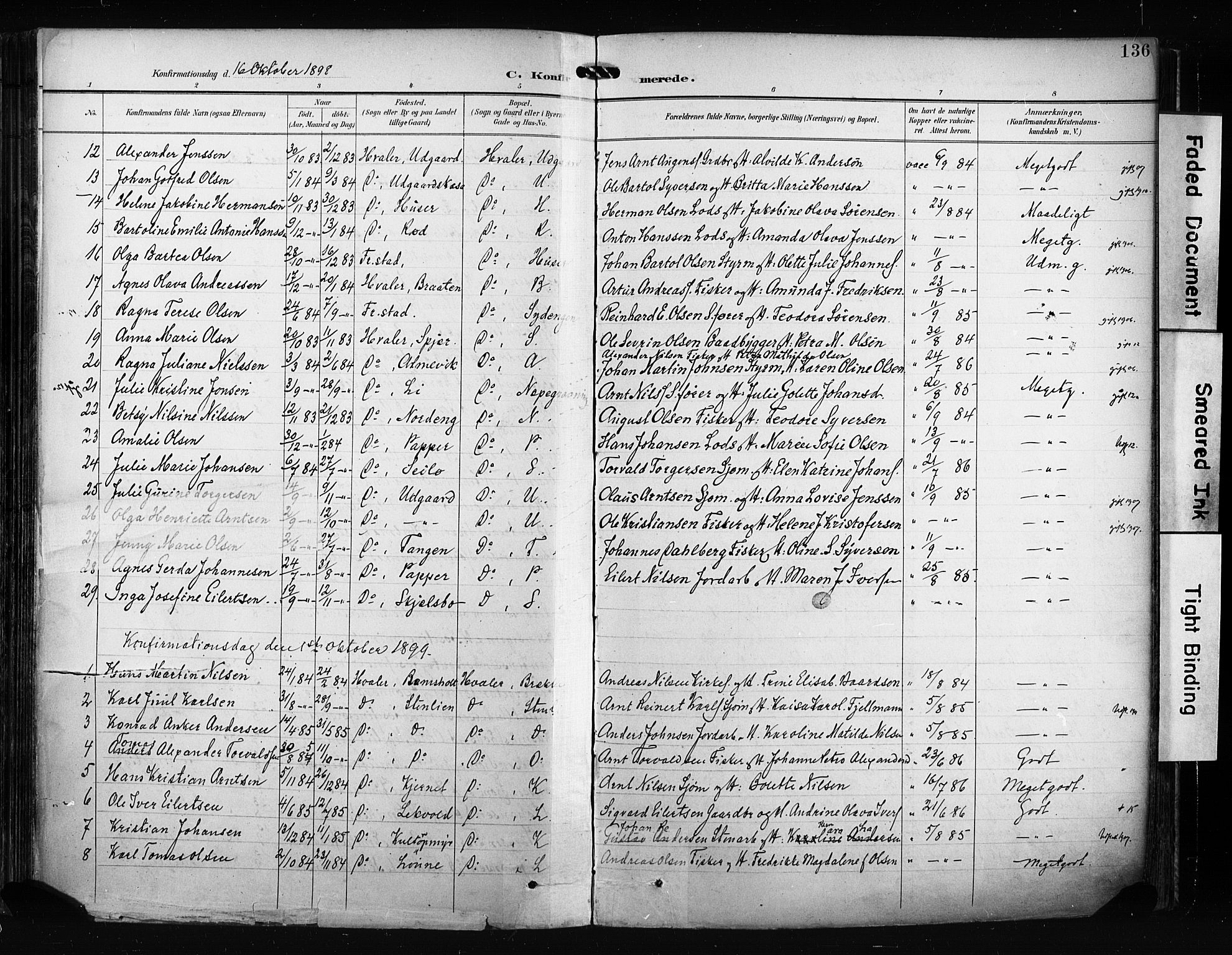 Hvaler prestekontor Kirkebøker, SAO/A-2001/F/Fa/L0009: Parish register (official) no. I 9, 1895-1906, p. 136