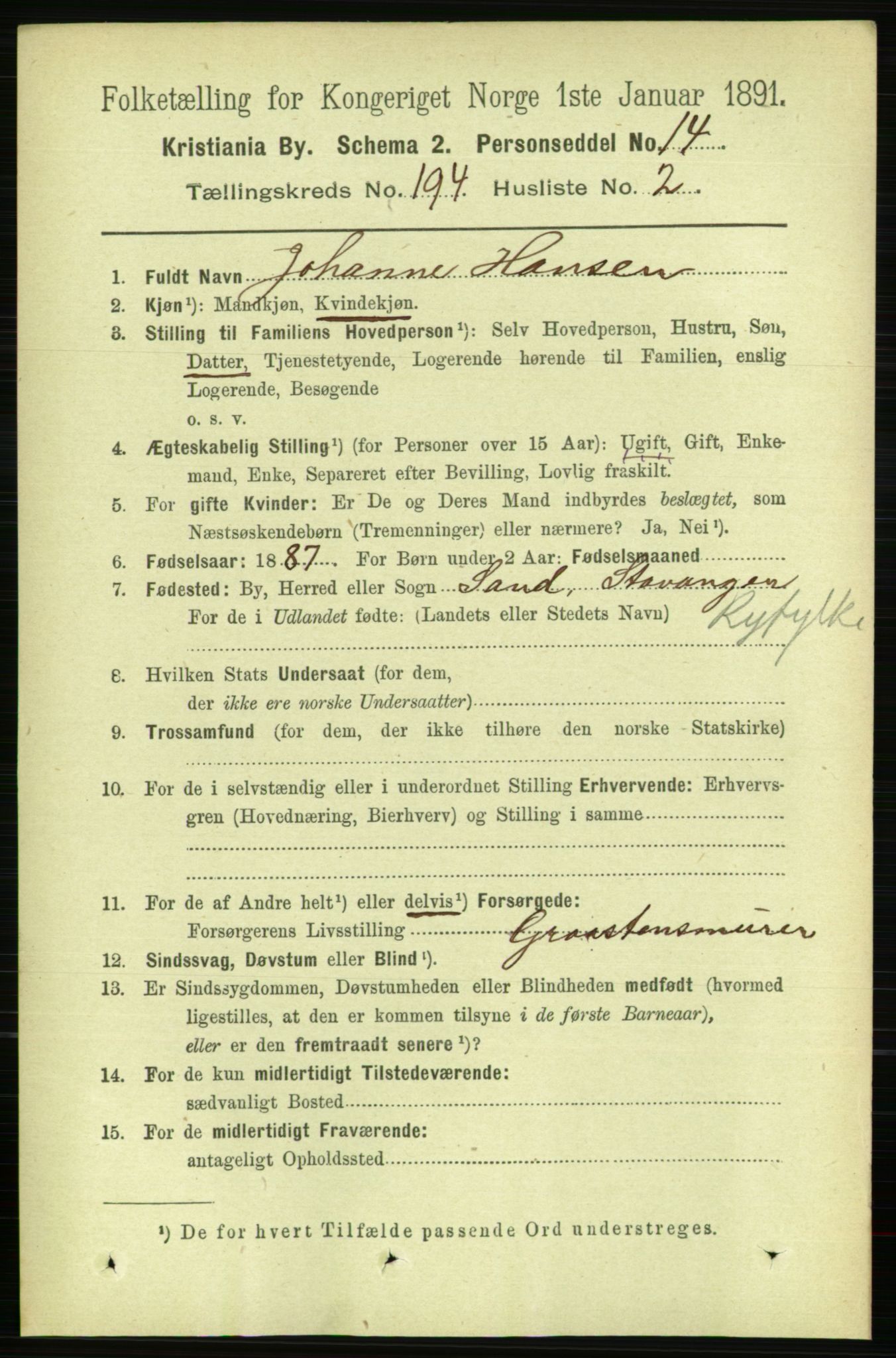 RA, 1891 census for 0301 Kristiania, 1891, p. 116928