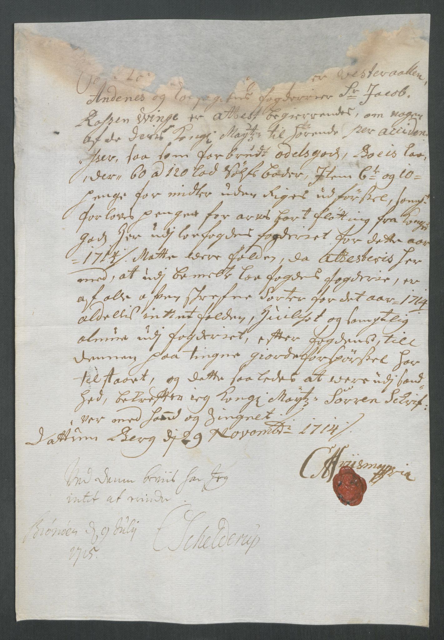 Rentekammeret inntil 1814, Reviderte regnskaper, Fogderegnskap, AV/RA-EA-4092/R67/L4680: Fogderegnskap Vesterålen, Andenes og Lofoten, 1714, p. 249