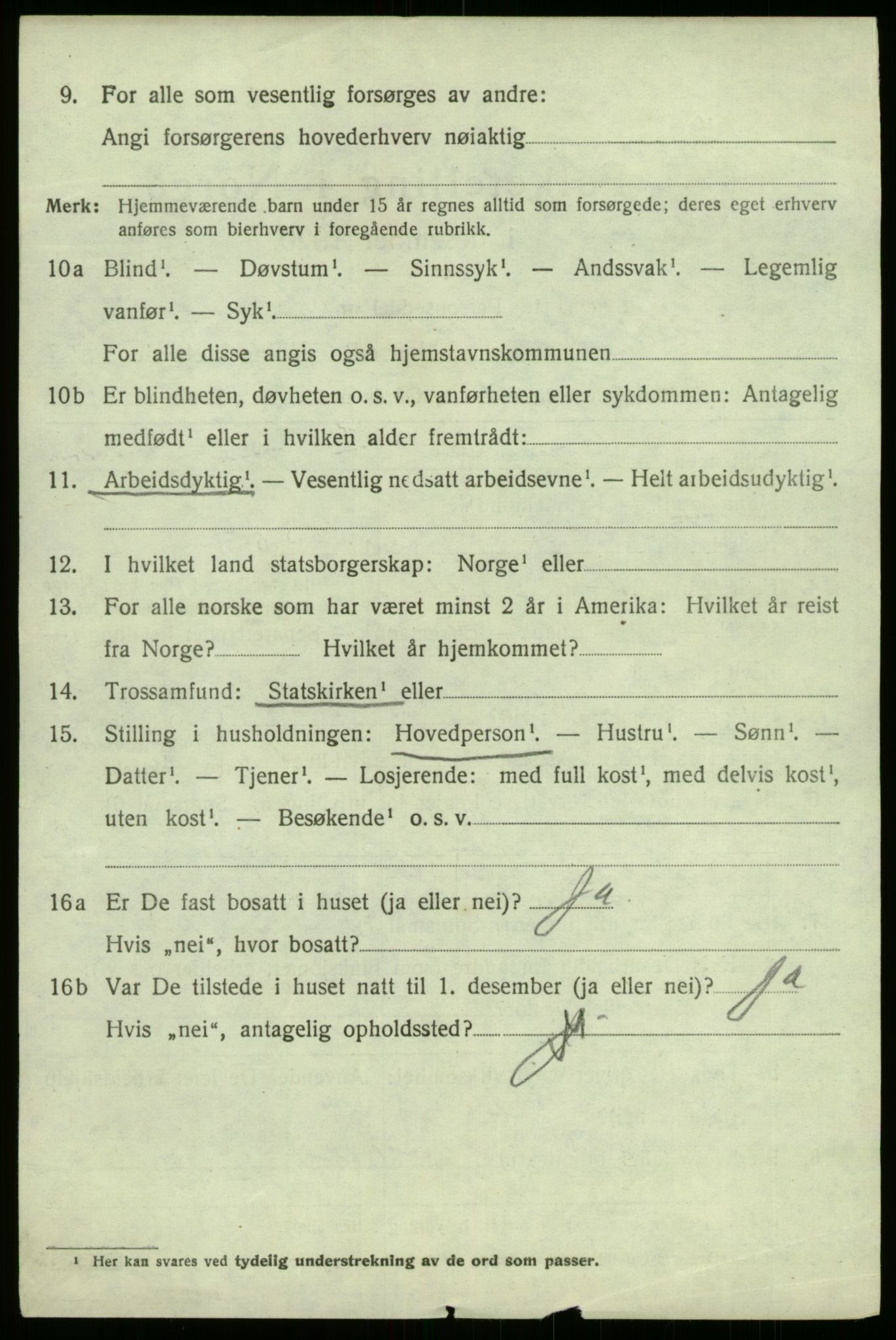 SAB, 1920 census for Kyrkjebø, 1920, p. 2918