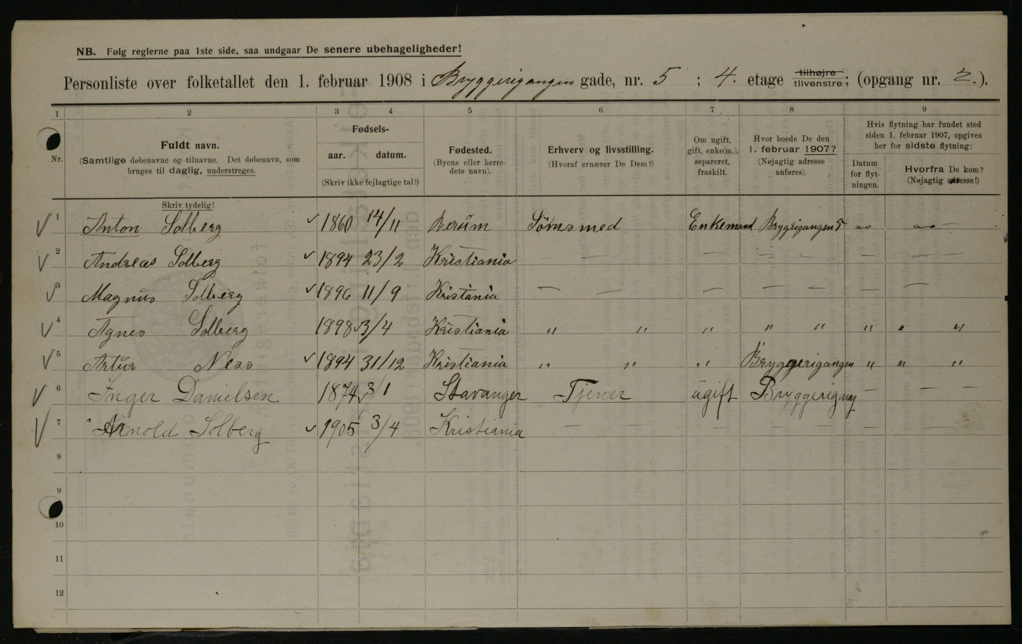 OBA, Municipal Census 1908 for Kristiania, 1908, p. 9757