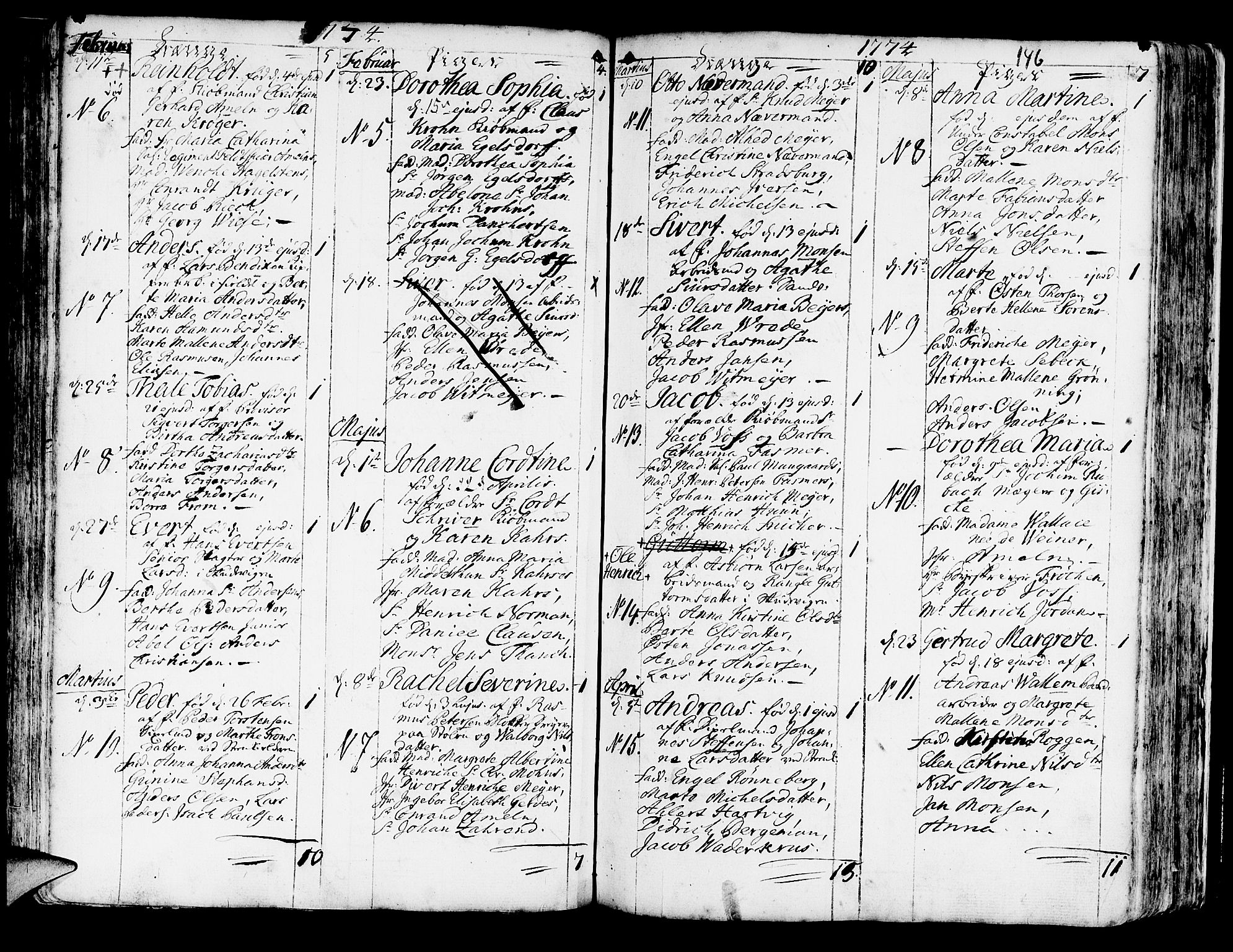 Korskirken sokneprestembete, SAB/A-76101/H/Haa/L0005: Parish register (official) no. A 5, 1751-1789, p. 146