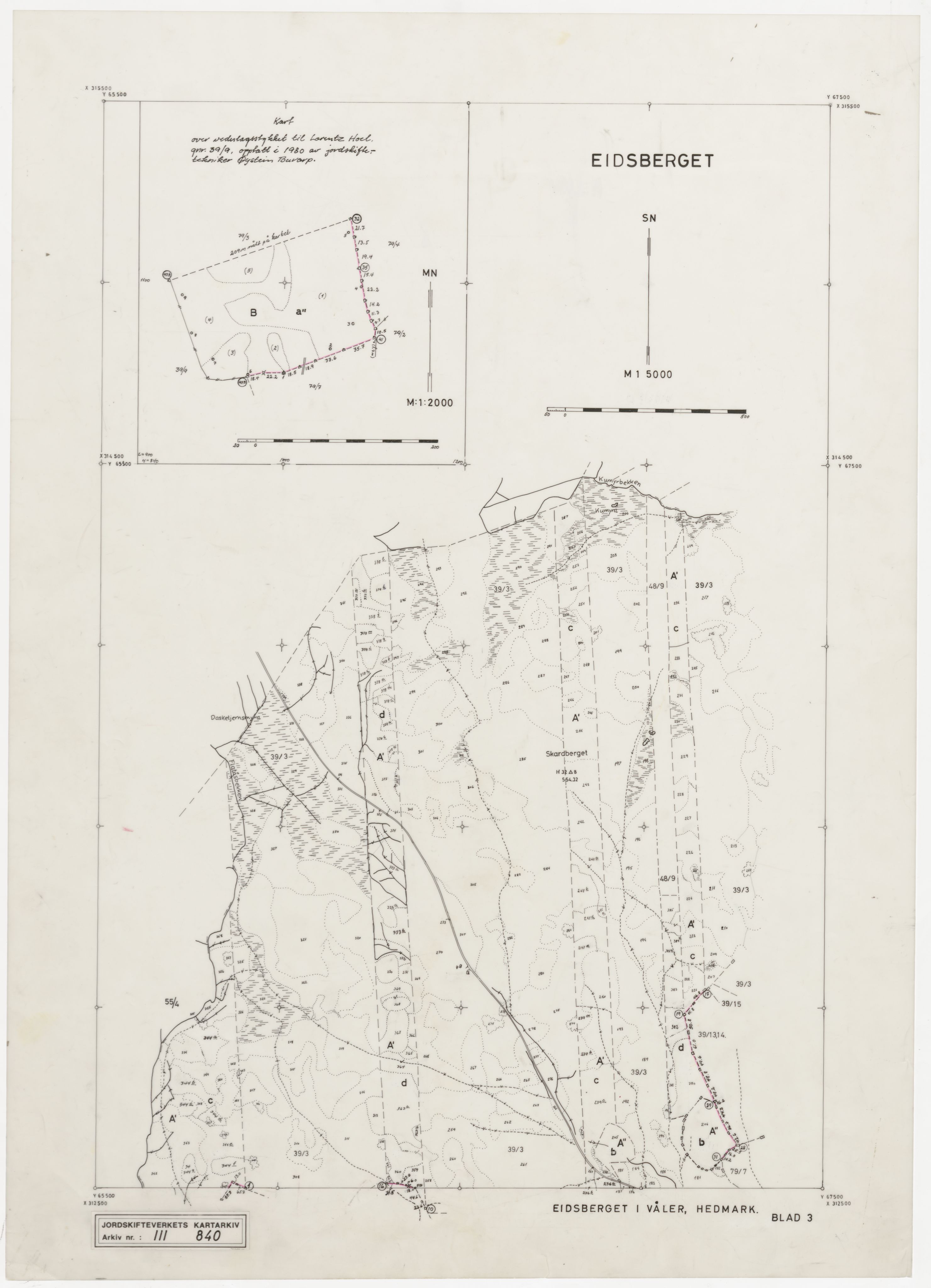 Jordskifteverkets kartarkiv, RA/S-3929/T, 1859-1988, p. 1309