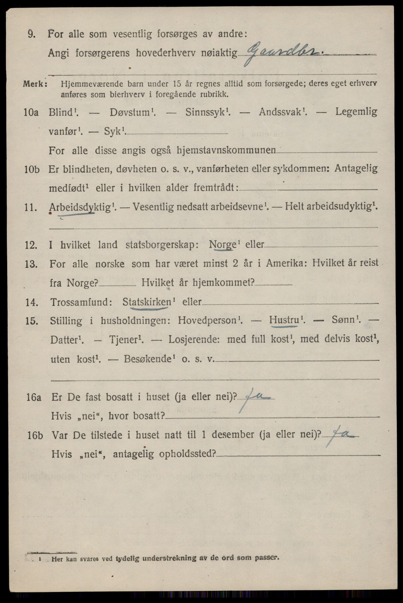 SAST, 1920 census for Klepp, 1920, p. 6019