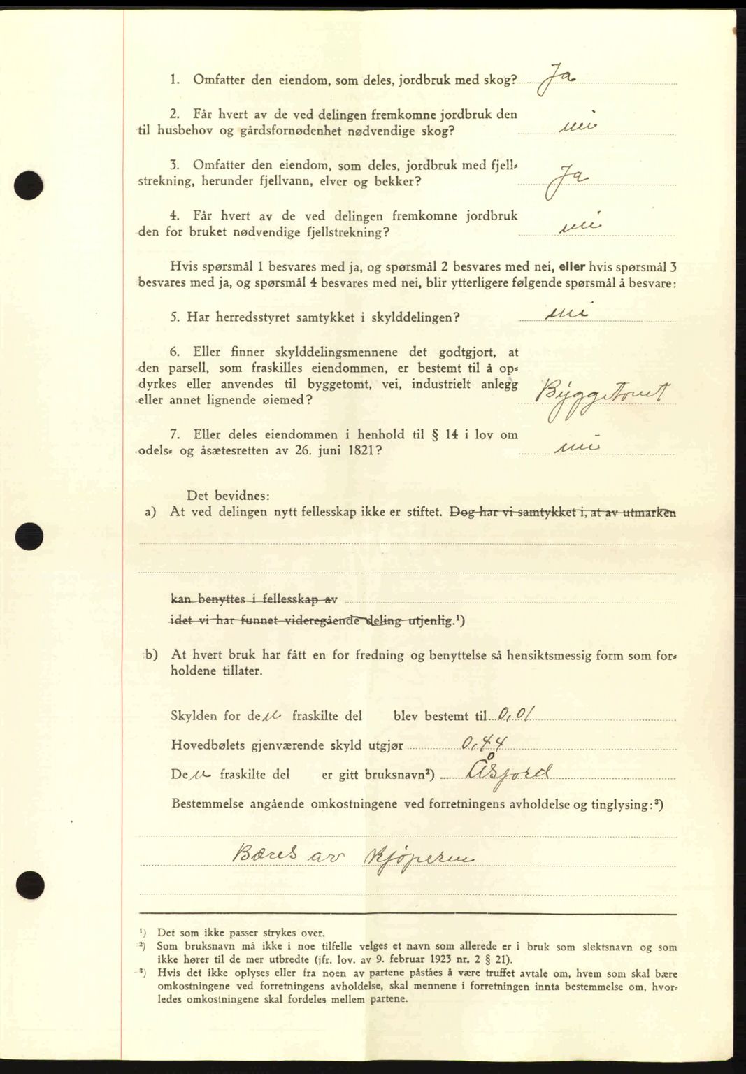 Salten sorenskriveri, SAT/A-4578/1/2/2C: Mortgage book no. A14-15, 1943-1945, Diary no: : 2416/1944