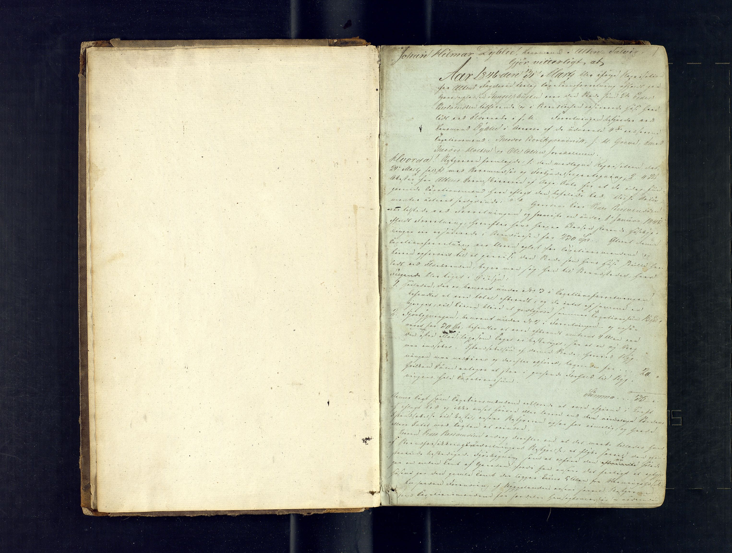 Alta lensmannskontor, AV/SATØ-S-1165/O/Ob/L0166: Branntakstprotokoll, 1846-1877, p. 1