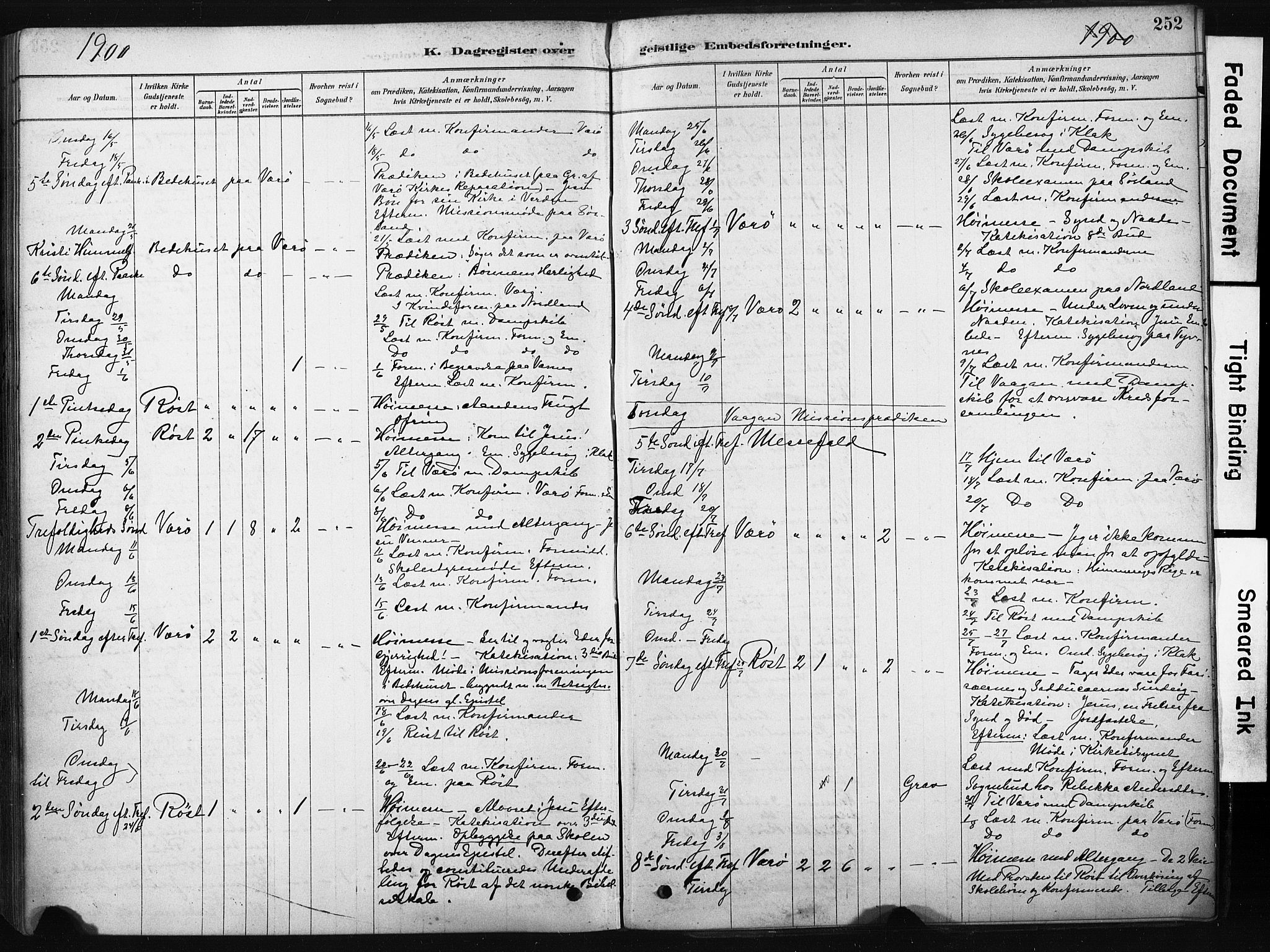 Ministerialprotokoller, klokkerbøker og fødselsregistre - Nordland, AV/SAT-A-1459/808/L0128: Parish register (official) no. 808A01, 1880-1902, p. 252