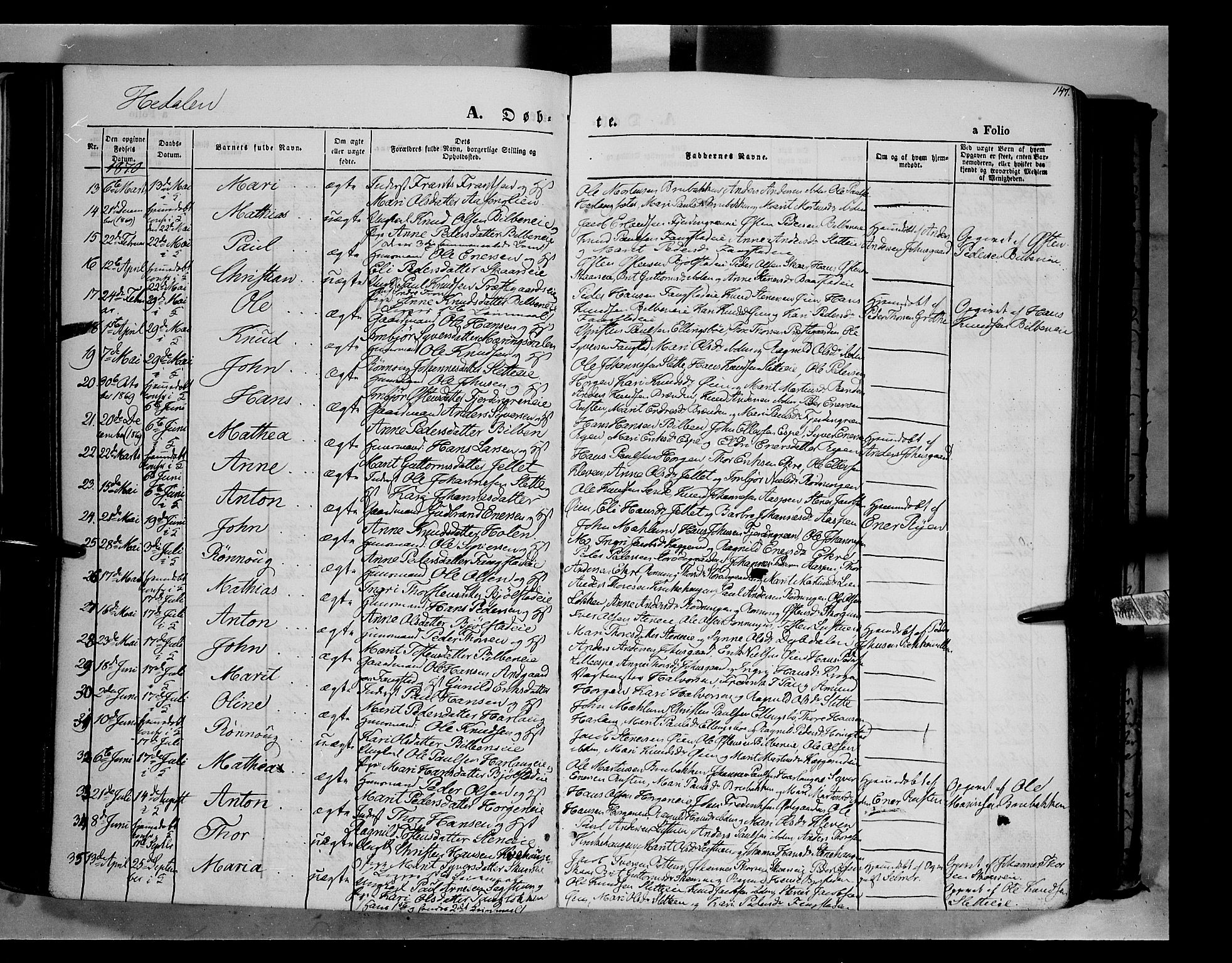 Vågå prestekontor, AV/SAH-PREST-076/H/Ha/Haa/L0006: Parish register (official) no. 6 /2, 1857-1872, p. 147