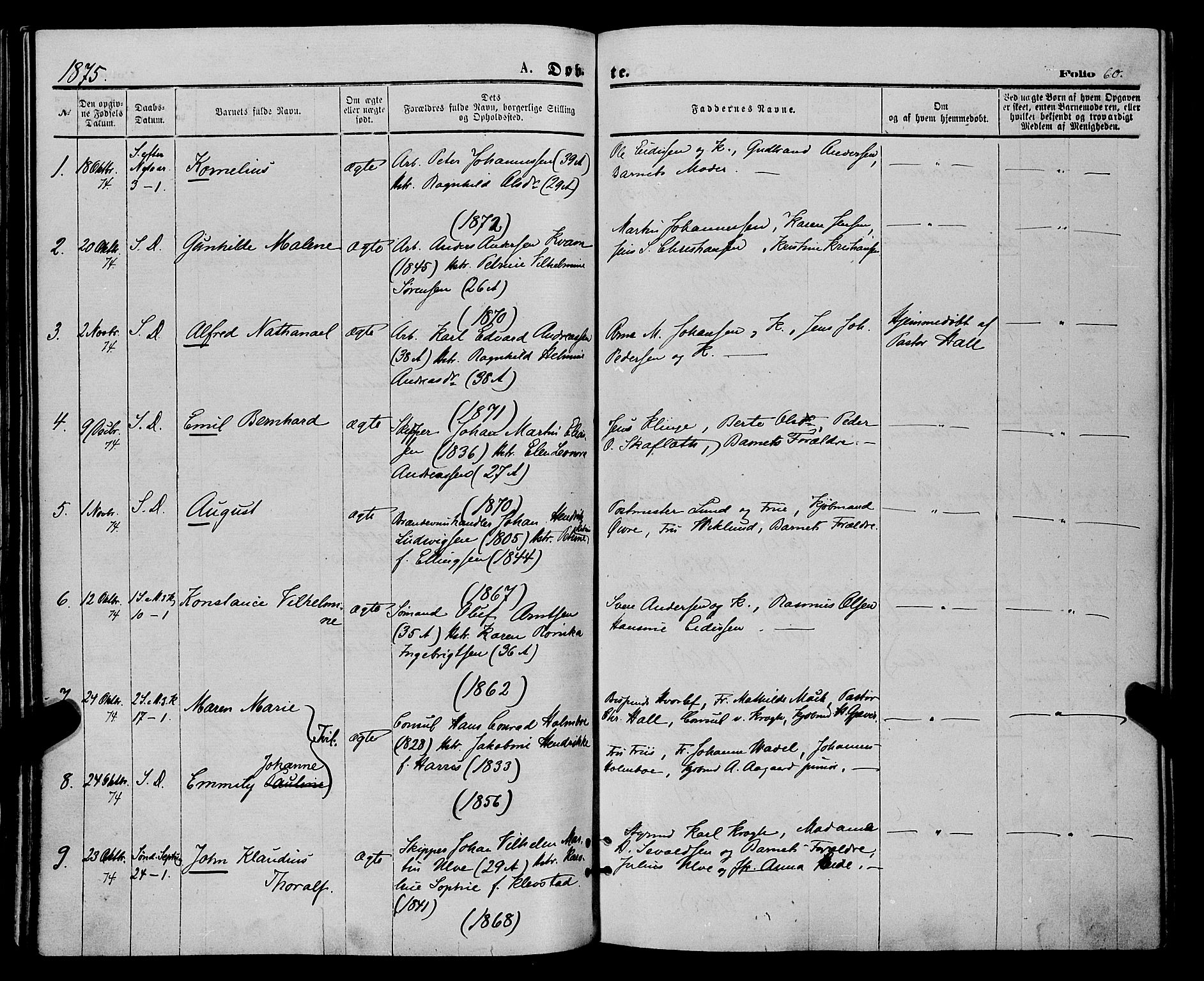 Tromsø sokneprestkontor/stiftsprosti/domprosti, SATØ/S-1343/G/Ga/L0013kirke: Parish register (official) no. 13, 1872-1877, p. 60