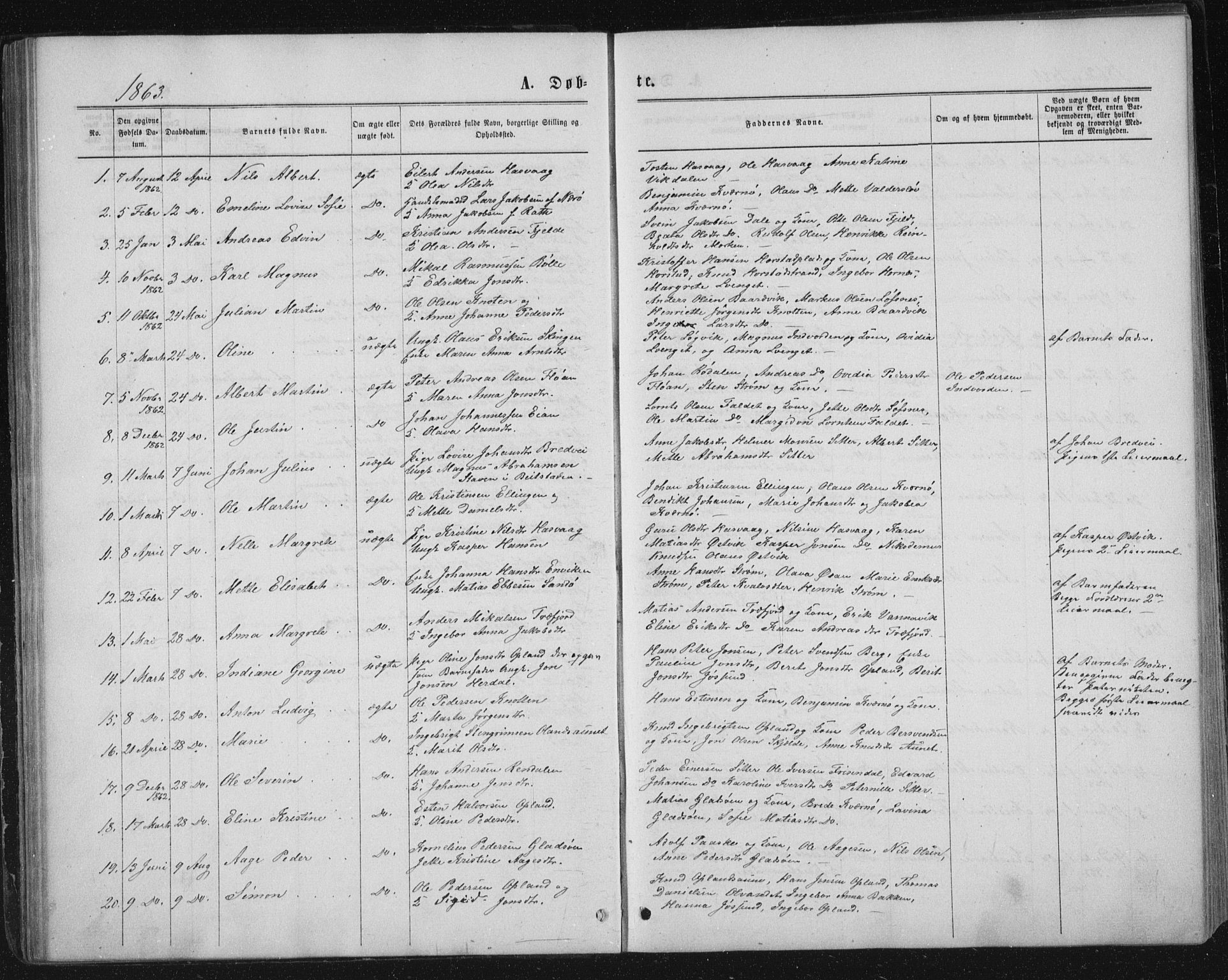 Ministerialprotokoller, klokkerbøker og fødselsregistre - Nord-Trøndelag, AV/SAT-A-1458/771/L0595: Parish register (official) no. 771A02, 1840-1869