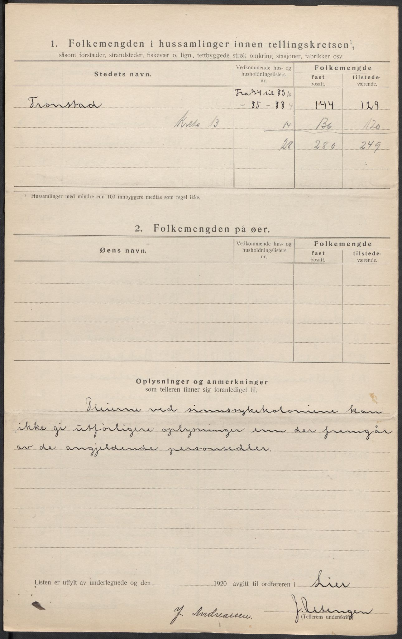 SAKO, 1920 census for Lier, 1920, p. 46