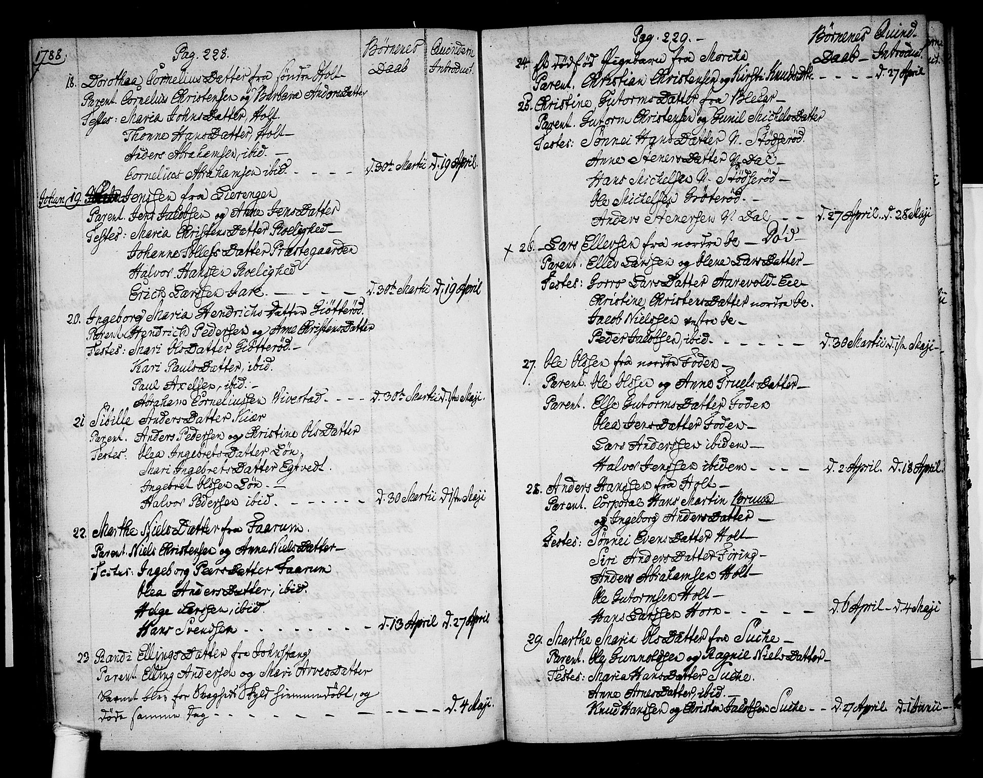 Ramnes kirkebøker, SAKO/A-314/F/Fa/L0002: Parish register (official) no. I 2, 1773-1790, p. 228-229