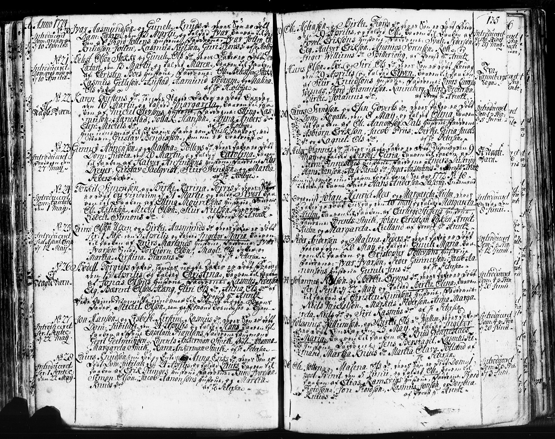 Domkirken sokneprestkontor, SAST/A-101812/001/30/30BB/L0004: Parish register (copy) no. B 4, 1752-1790, p. 135