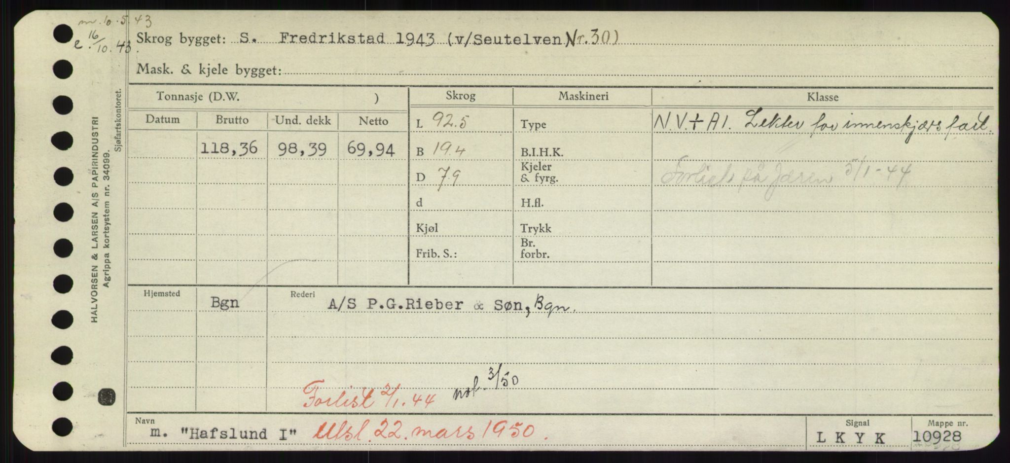 Sjøfartsdirektoratet med forløpere, Skipsmålingen, RA/S-1627/H/Hd/L0014: Fartøy, H-Havl, p. 61