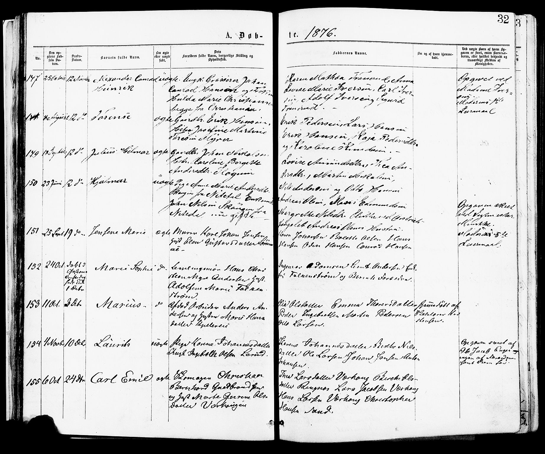 Skedsmo prestekontor Kirkebøker, SAO/A-10033a/F/Fa/L0012: Parish register (official) no. I 12, 1876-1883, p. 32