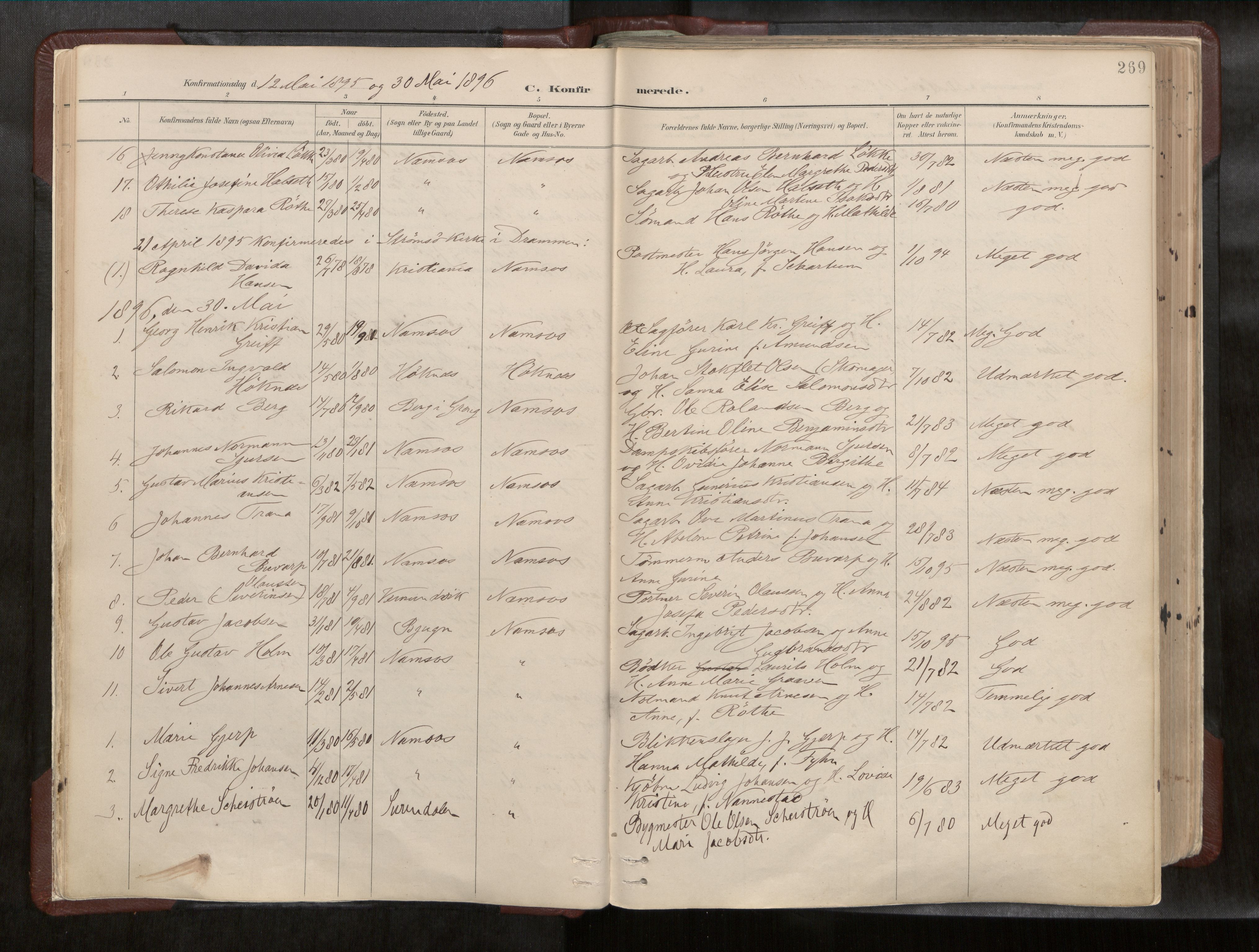 Ministerialprotokoller, klokkerbøker og fødselsregistre - Nord-Trøndelag, SAT/A-1458/768/L0579a: Parish register (official) no. 768A14, 1887-1931, p. 269