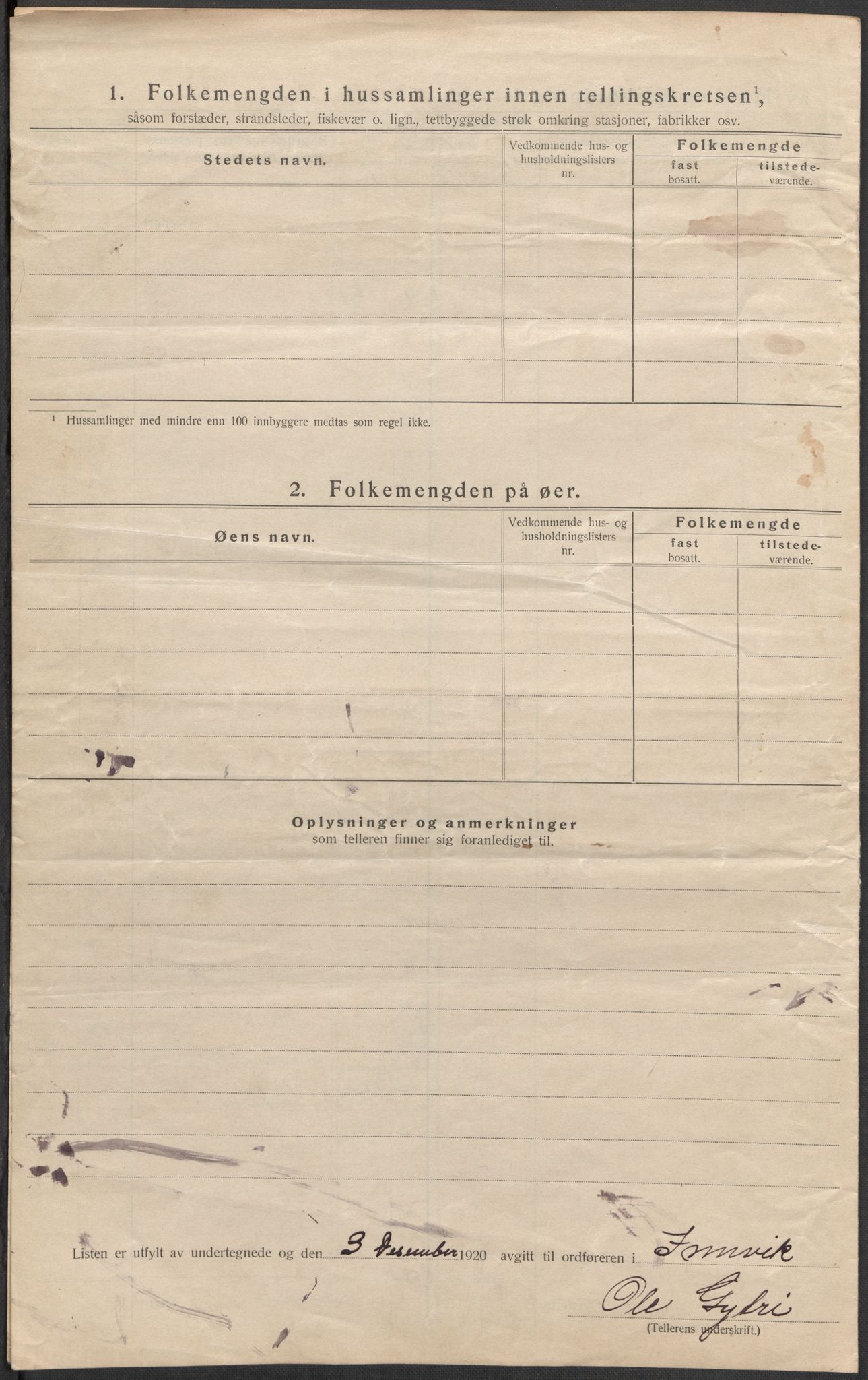 SAB, 1920 census for Innvik, 1920, p. 48