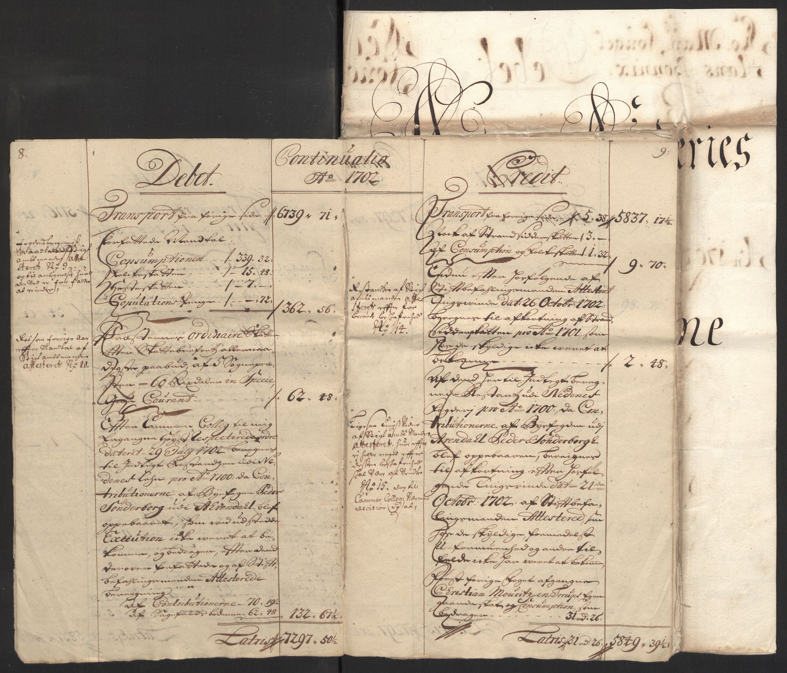 Rentekammeret inntil 1814, Reviderte regnskaper, Fogderegnskap, RA/EA-4092/R39/L2316: Fogderegnskap Nedenes, 1702-1703, p. 7