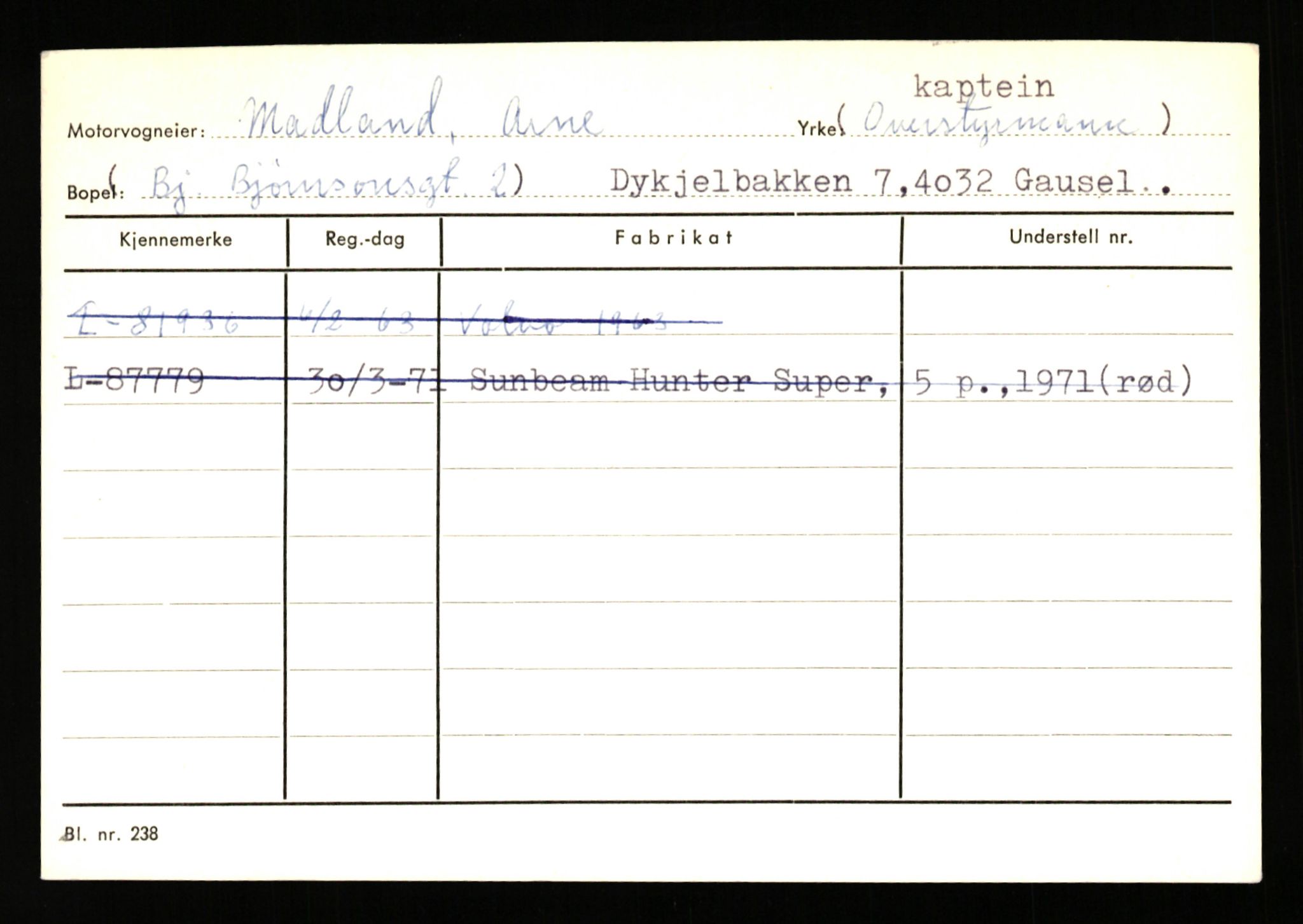 Stavanger trafikkstasjon, SAST/A-101942/0/H/L0024: Lyberg - Melgård, 1930-1971, p. 1211