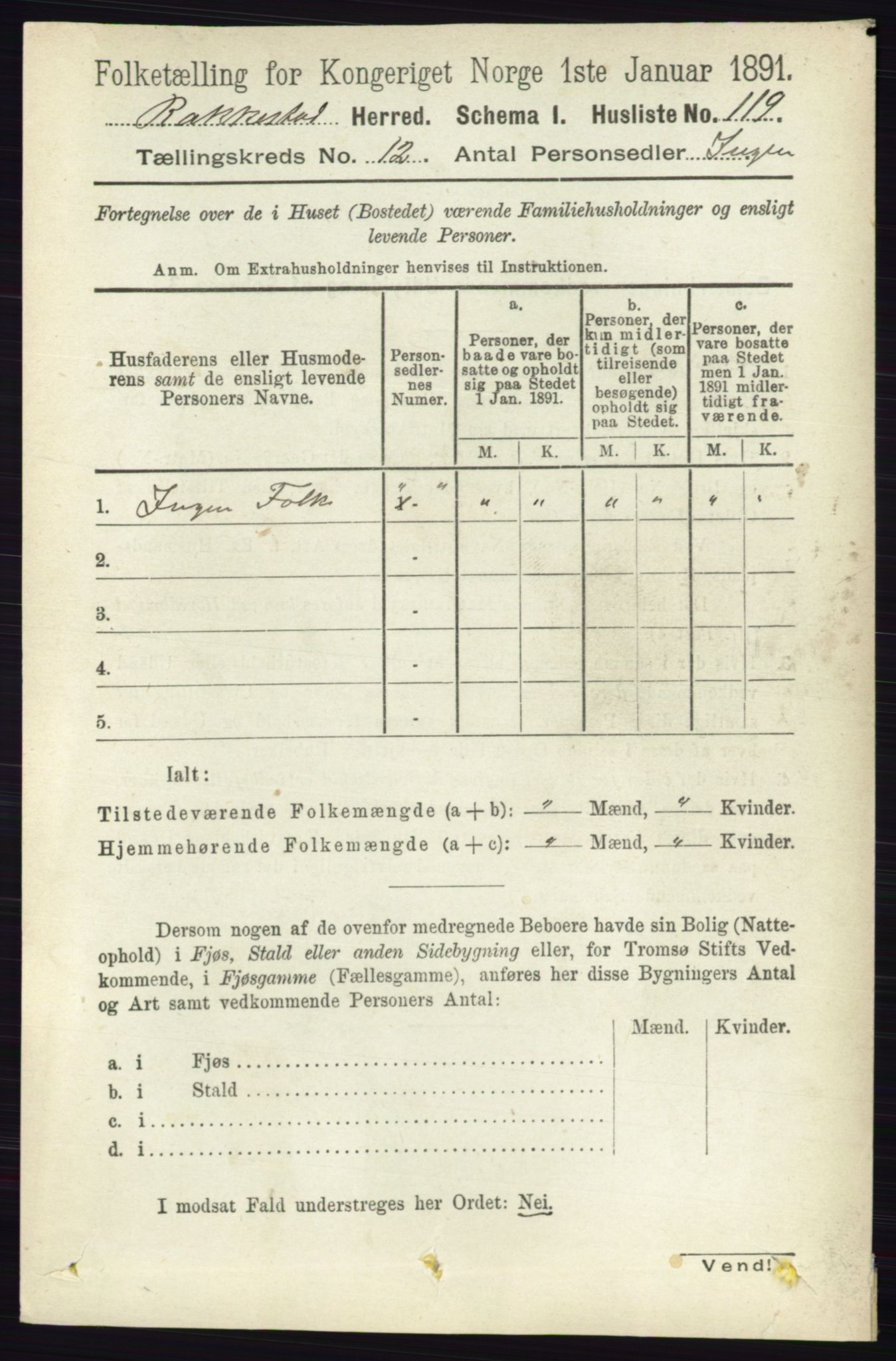 RA, 1891 census for 0128 Rakkestad, 1891, p. 5691