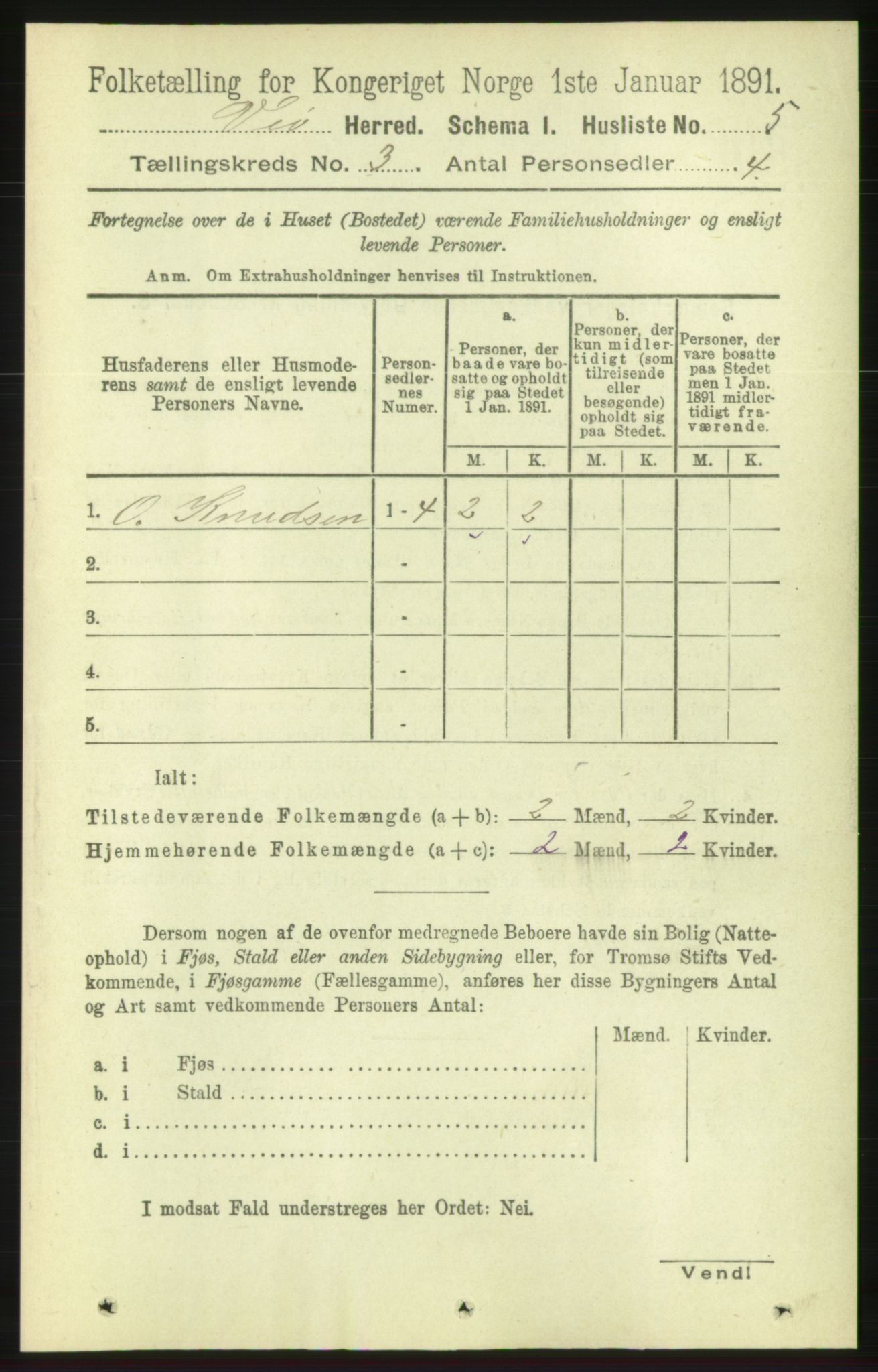 RA, 1891 census for 1541 Veøy, 1891, p. 1365