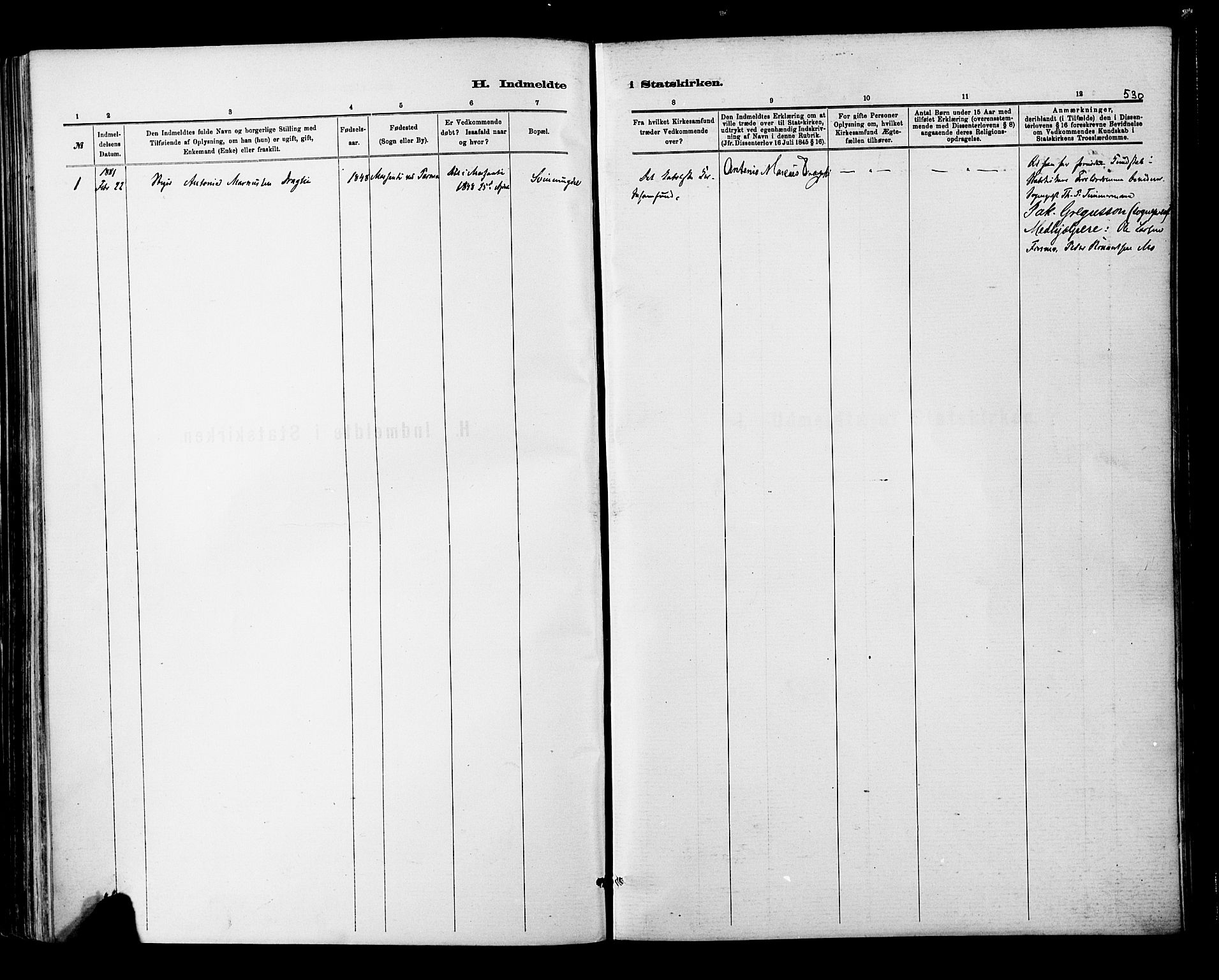 Ministerialprotokoller, klokkerbøker og fødselsregistre - Nordland, SAT/A-1459/820/L0295: Parish register (official) no. 820A16, 1880-1896, p. 530