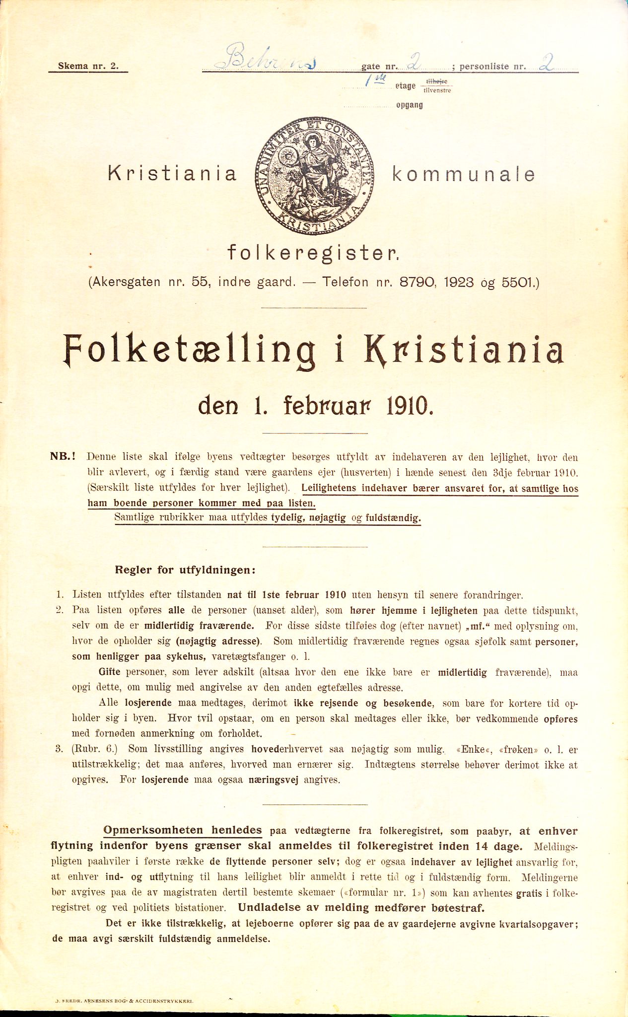 OBA, Municipal Census 1910 for Kristiania, 1910, p. 3229