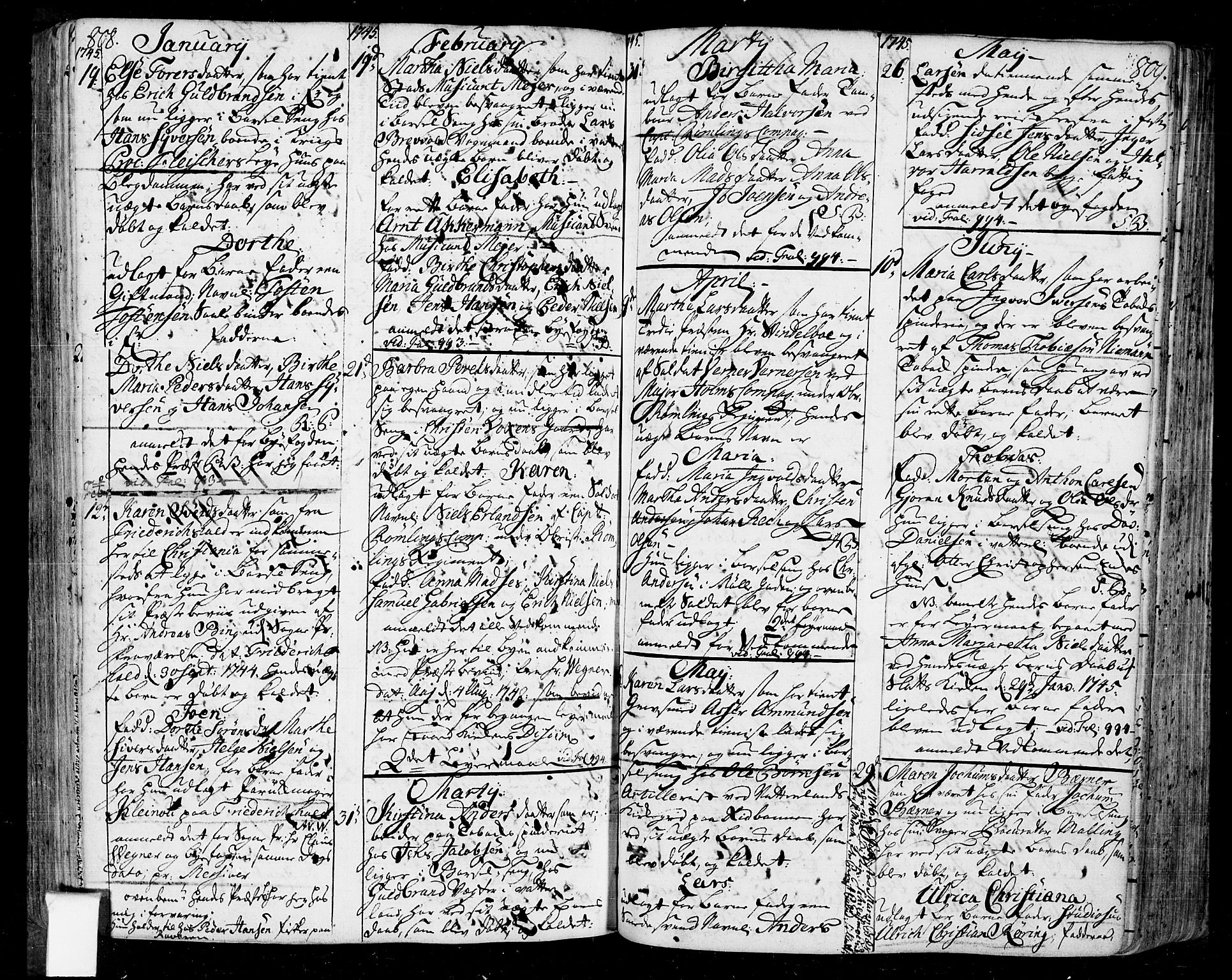 Oslo domkirke Kirkebøker, SAO/A-10752/F/Fa/L0004: Parish register (official) no. 4, 1743-1786, p. 808-809