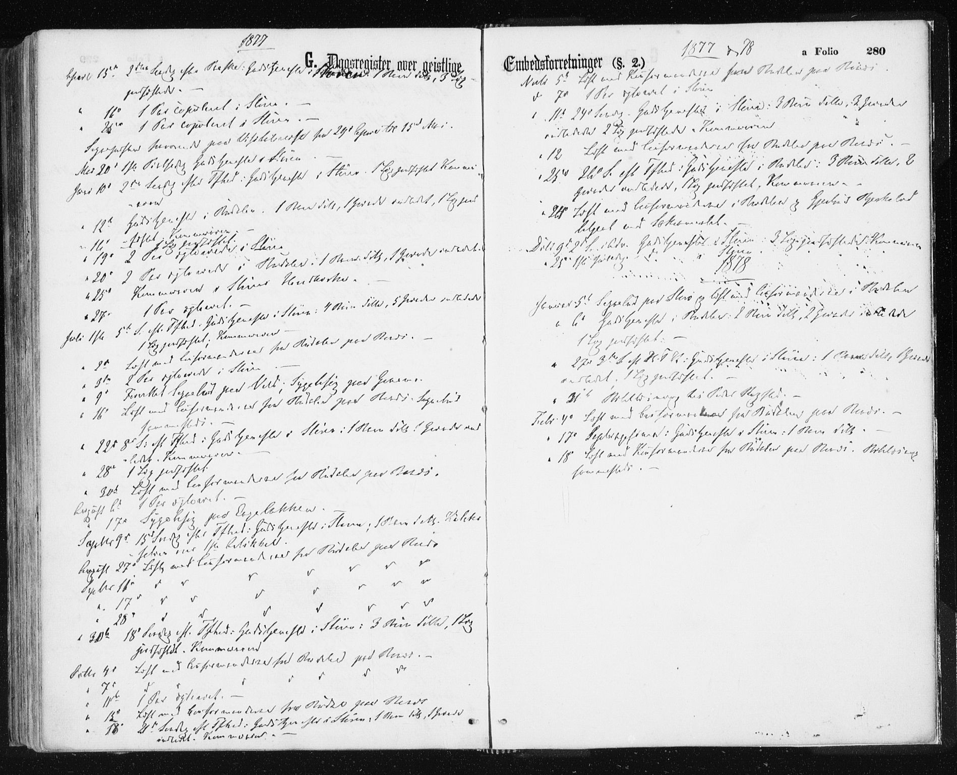 Ministerialprotokoller, klokkerbøker og fødselsregistre - Sør-Trøndelag, SAT/A-1456/687/L1001: Parish register (official) no. 687A07, 1863-1878, p. 280