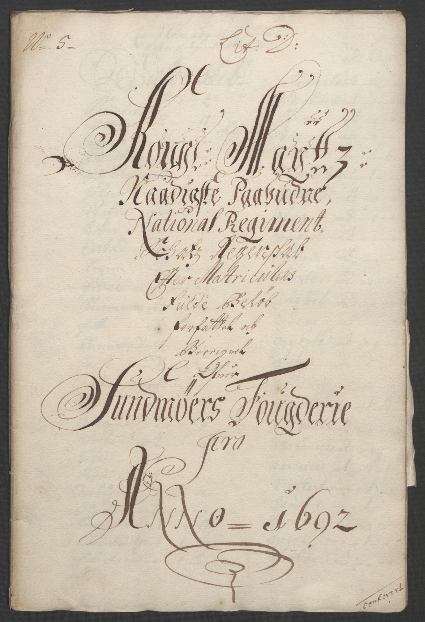 Rentekammeret inntil 1814, Reviderte regnskaper, Fogderegnskap, AV/RA-EA-4092/R54/L3554: Fogderegnskap Sunnmøre, 1691-1693, p. 204