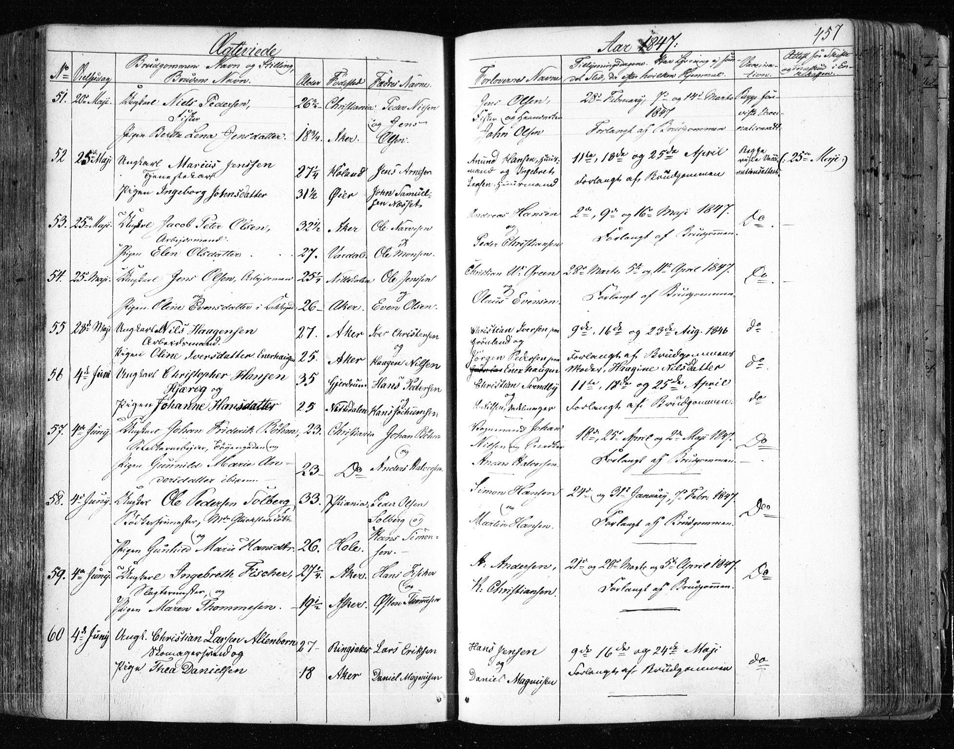 Aker prestekontor kirkebøker, AV/SAO-A-10861/F/L0019: Parish register (official) no. 19, 1842-1852, p. 457