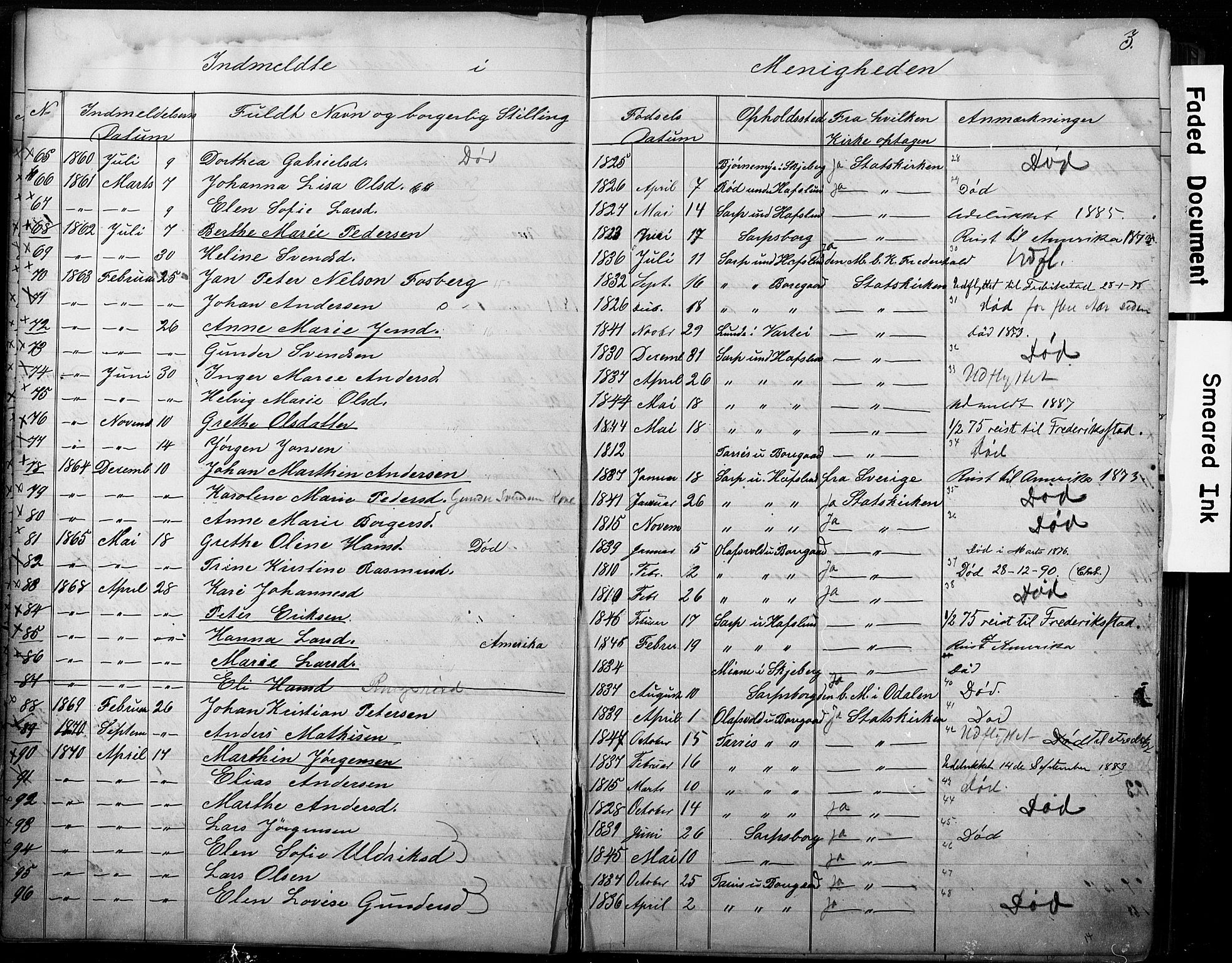 Sarpsborg metodistkirke, SAO/PAO-0233/A/L0002: Dissenter register no. 2, 1856-1890, p. 3