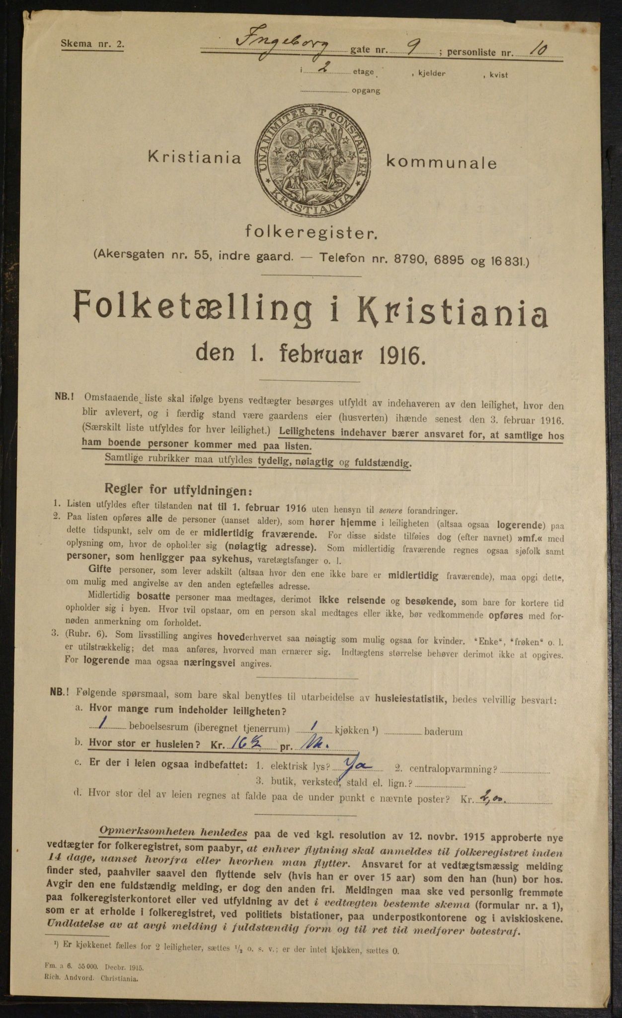 OBA, Municipal Census 1916 for Kristiania, 1916, p. 44759