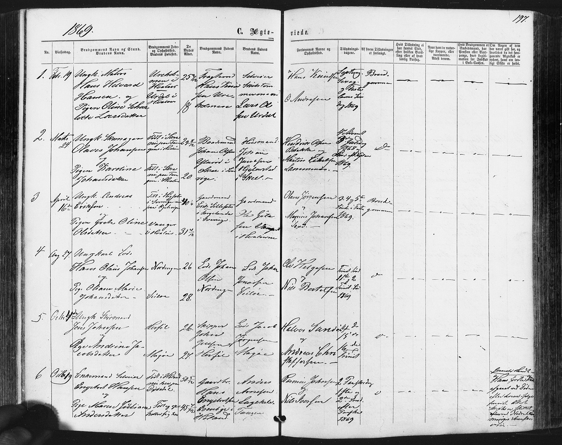 Hvaler prestekontor Kirkebøker, AV/SAO-A-2001/F/Fa/L0007: Parish register (official) no. I 7, 1864-1878, p. 197