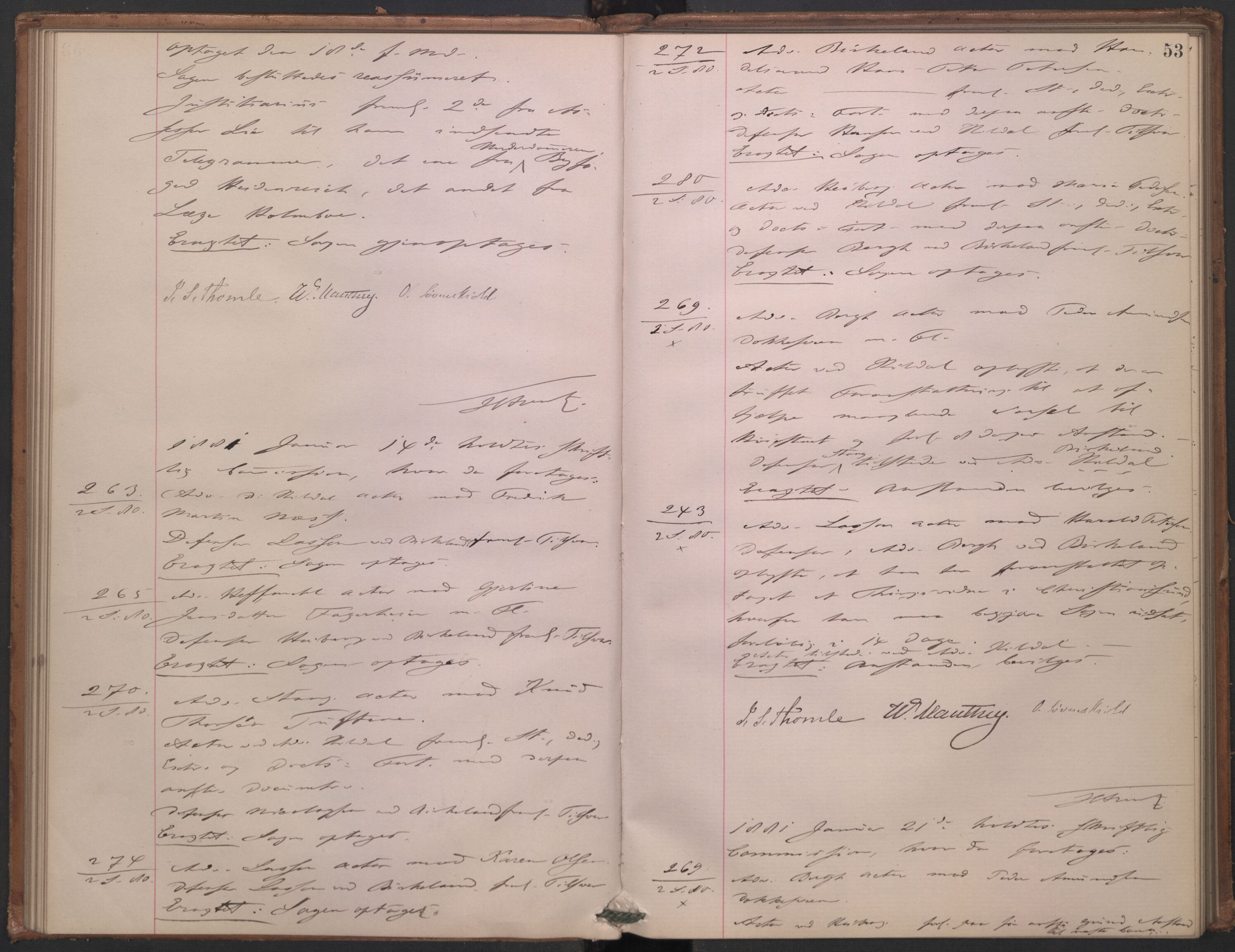 Høyesterett, AV/RA-S-1002/E/Ef/L0014: Protokoll over saker som gikk til skriftlig behandling, 1879-1884, p. 52b-53a